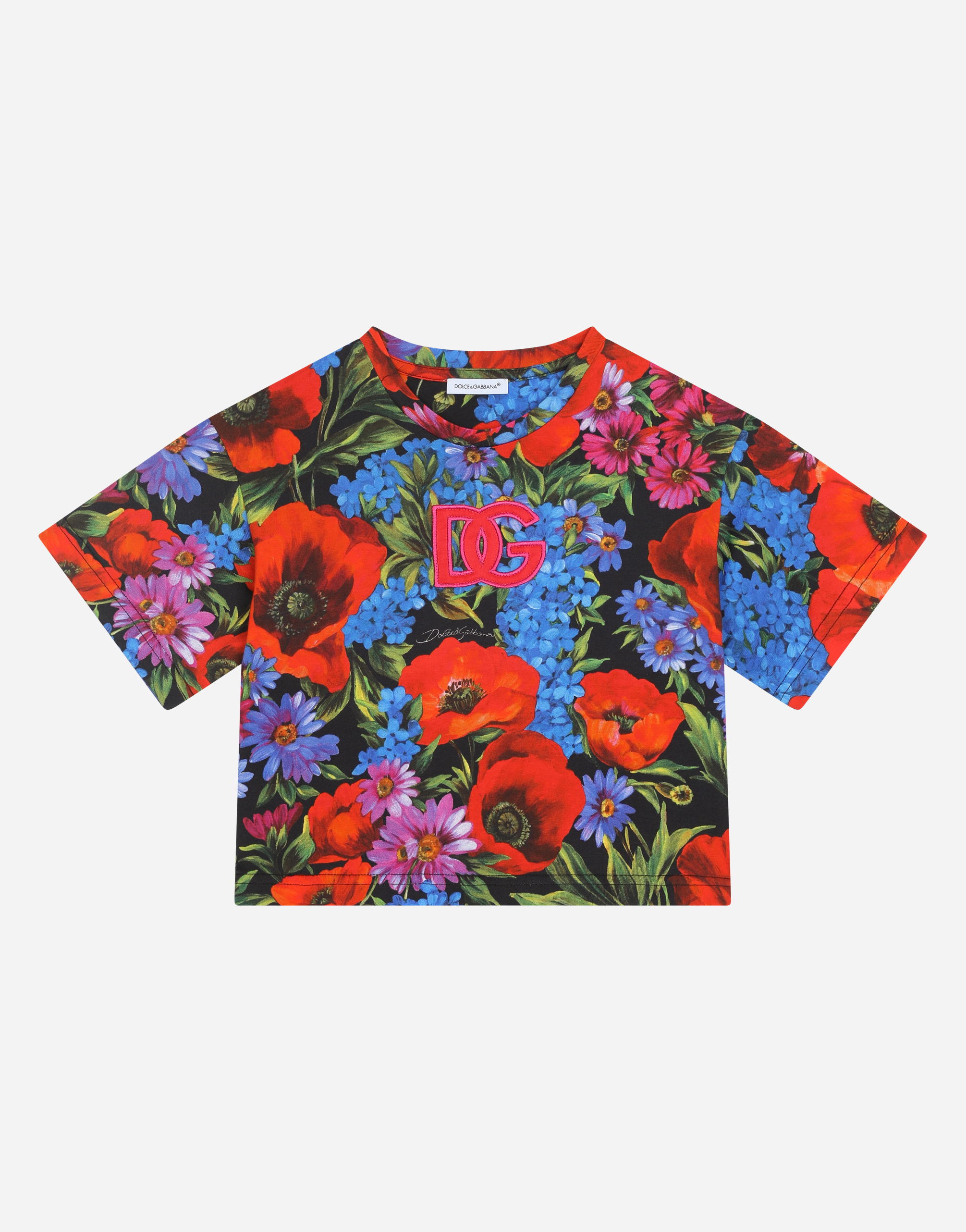 Meadow-print jersey T-shirt in Multicolor