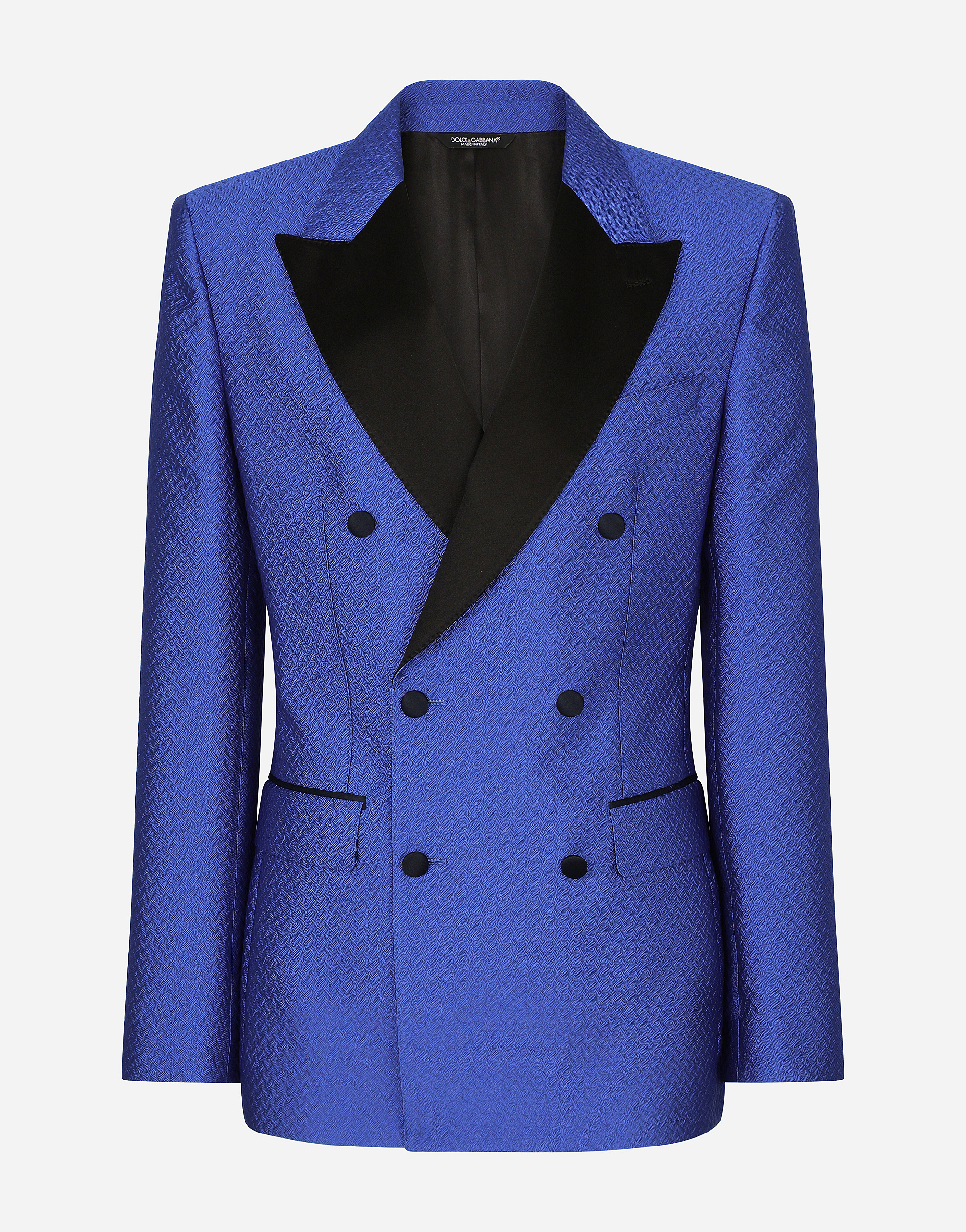 Double-breasted jacquard Sicilia-fit tuxedo jacket in Multicolor
