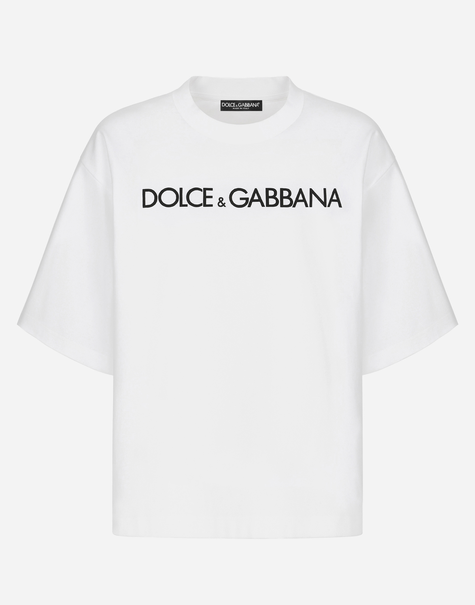 Jersey T-shirt with “Dolce & Gabbana” print in White