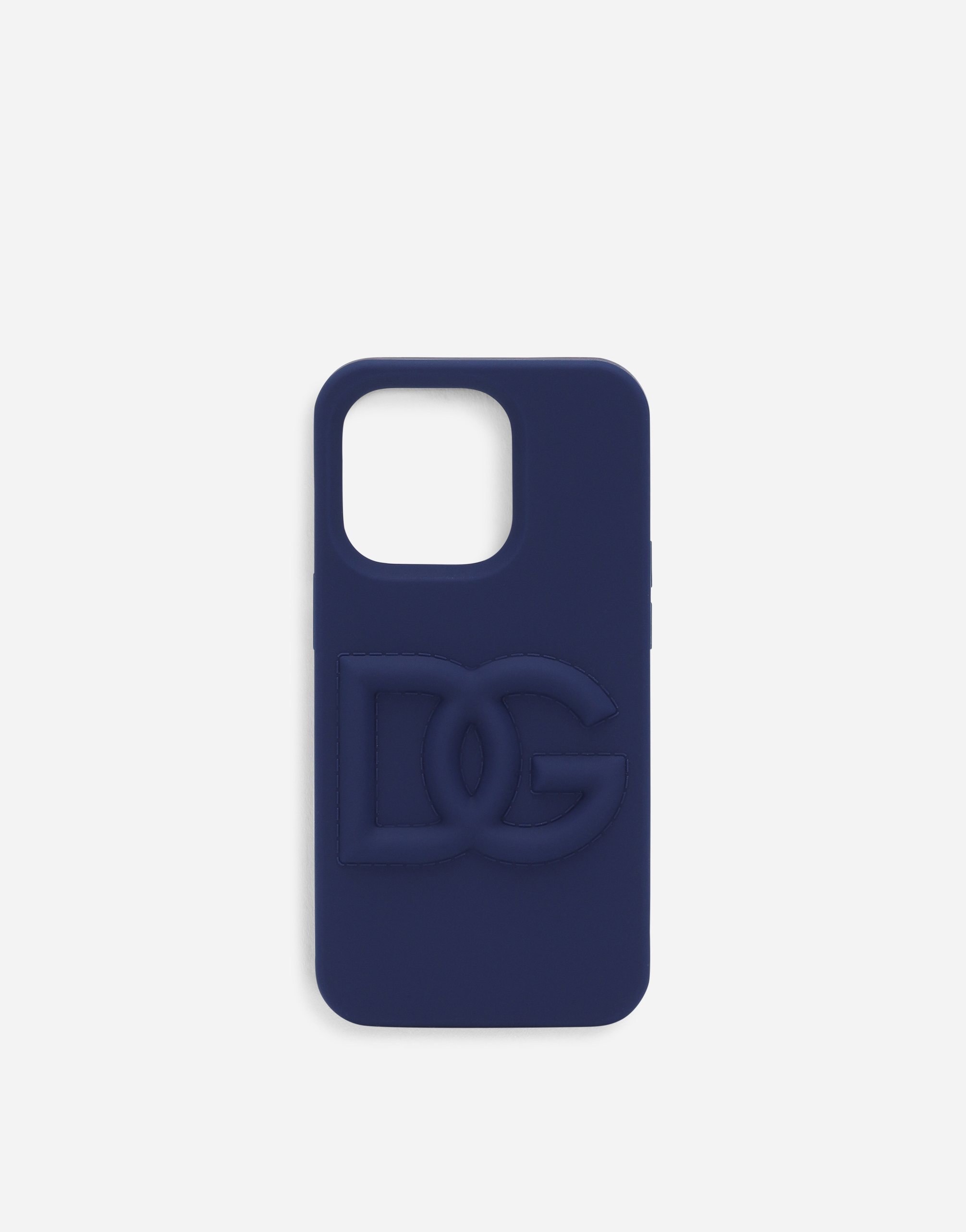 Branded rubber iPhone 14 Pro cover in Blue