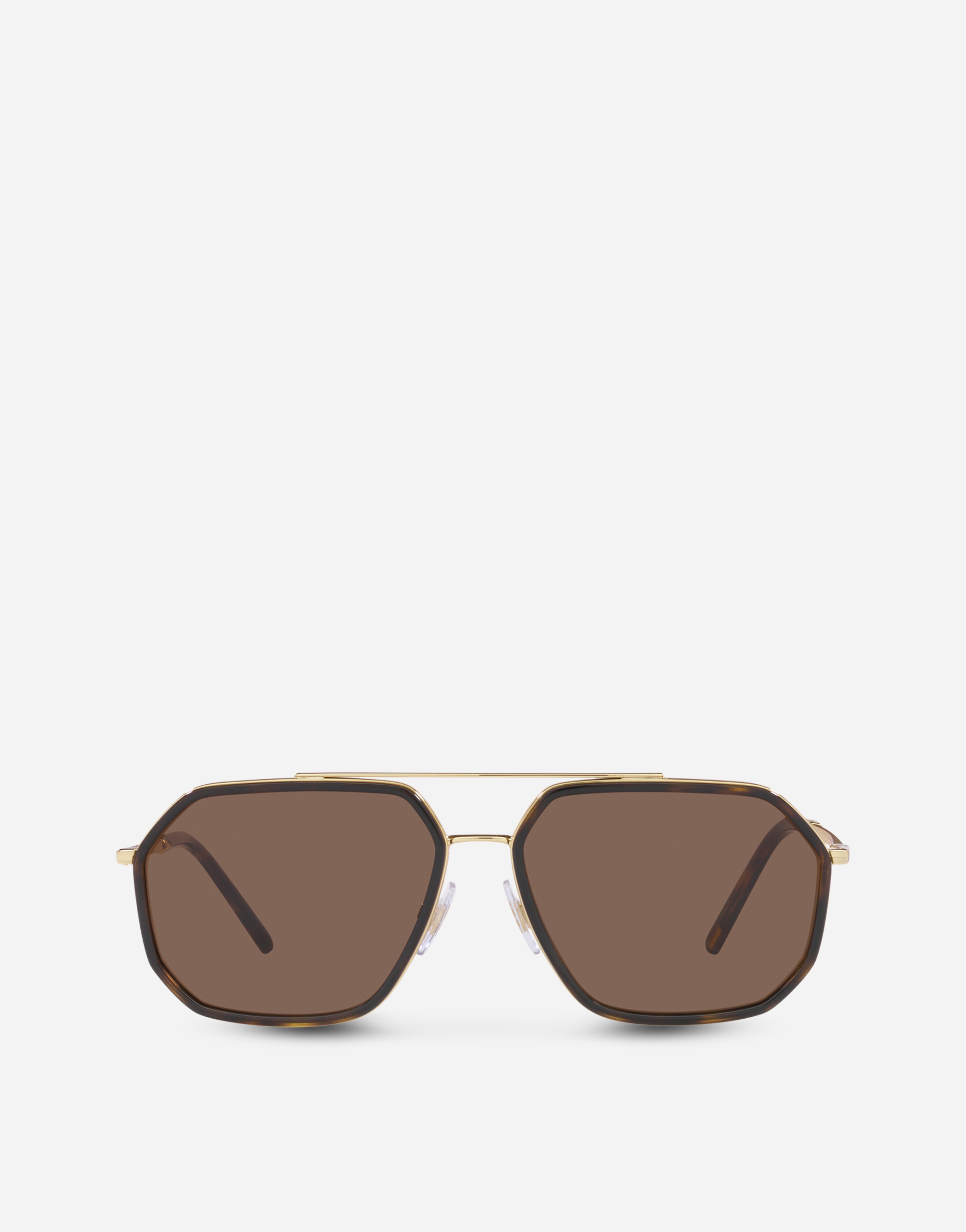 Gros grain sunglasses in Gold and havana