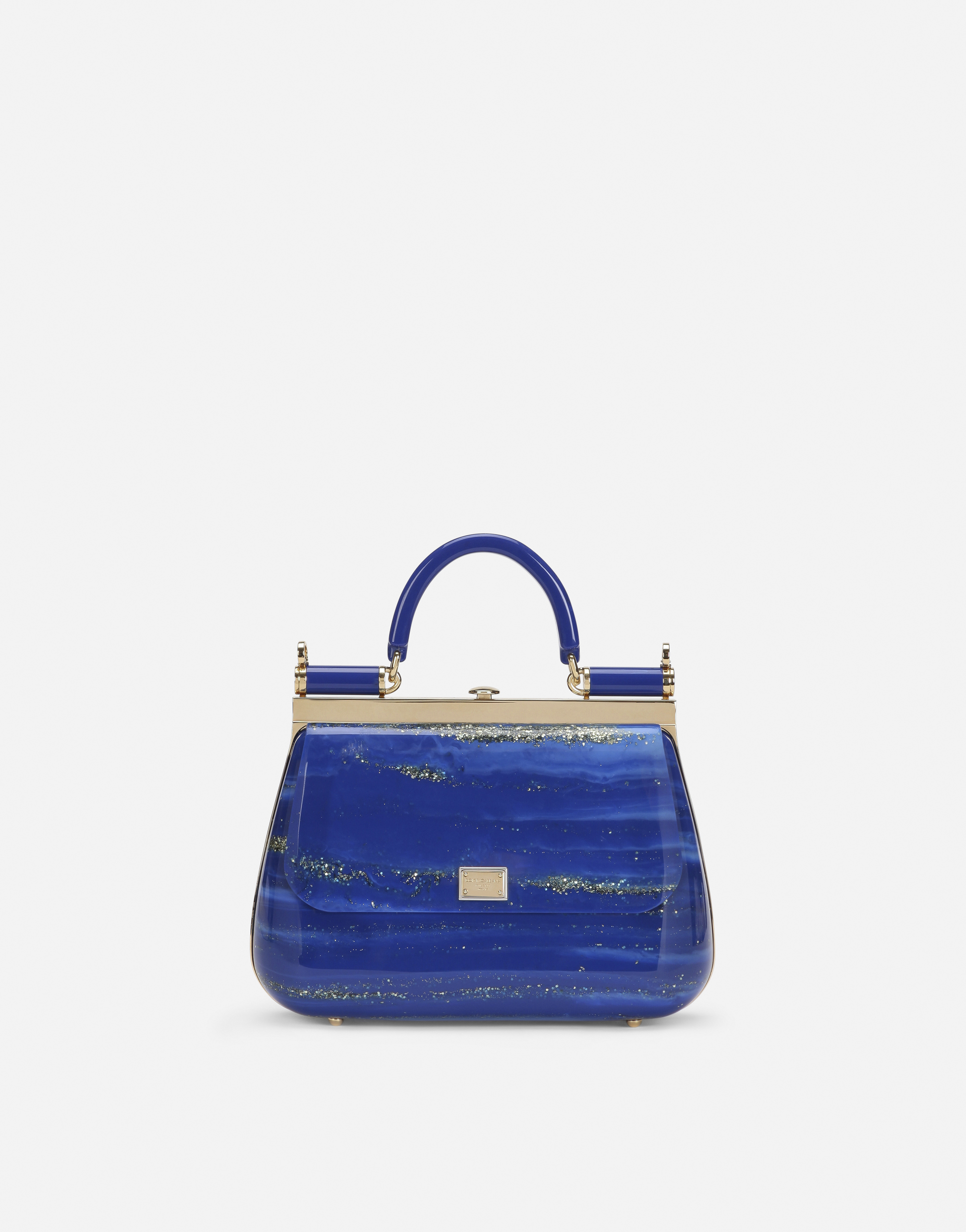 Dolce & Gabbana Sicily Box Bag In Acrylic Glass In Blue