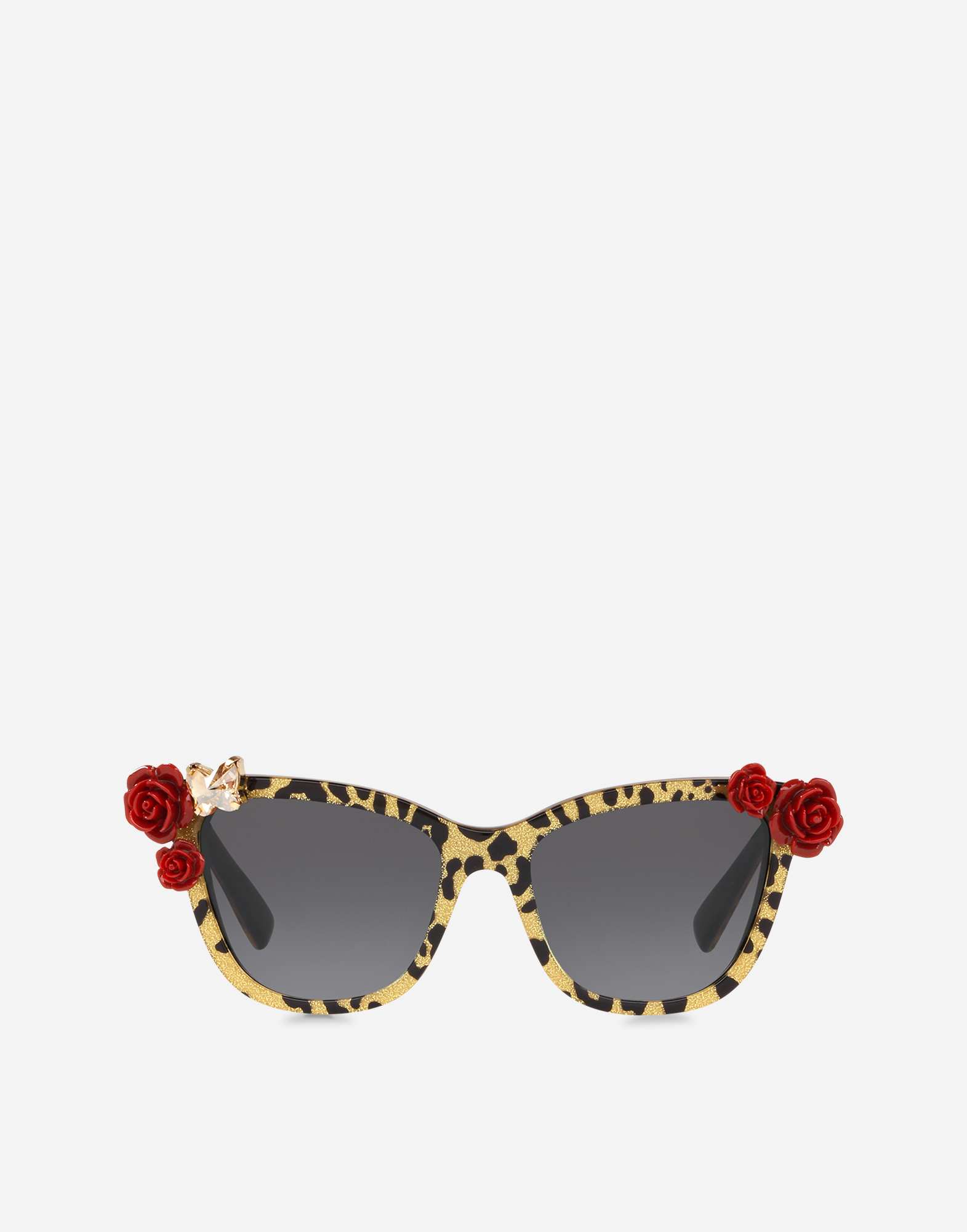 Leo & roses sunglasses in Leopard Print / Gold Glitter