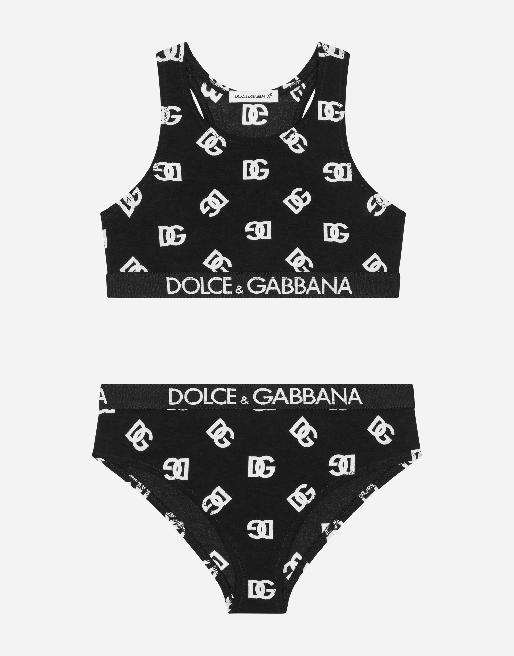 Jersey underwear set with DG logo print in Multicolor