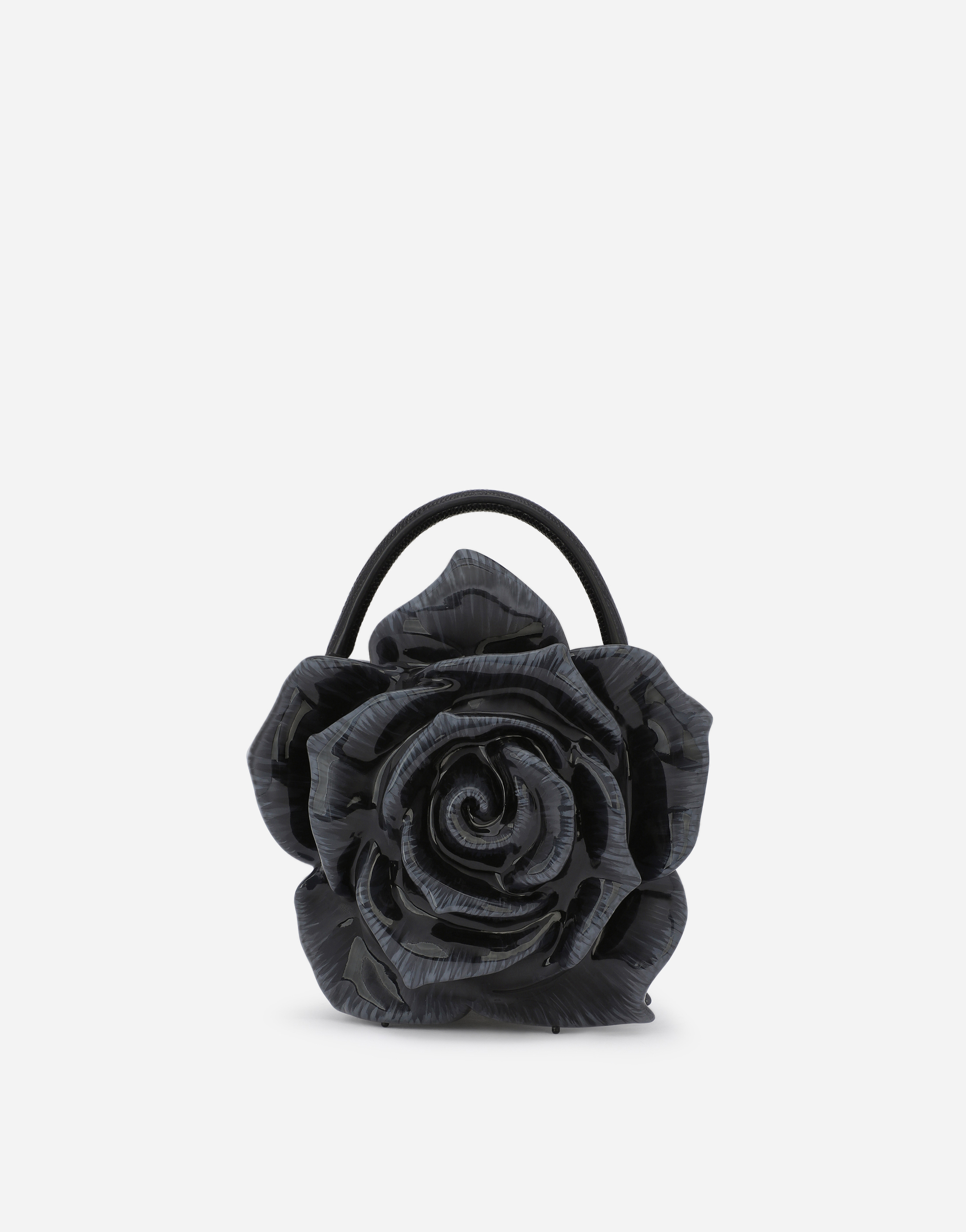 Resin rose-design Dolce Box bag in Black