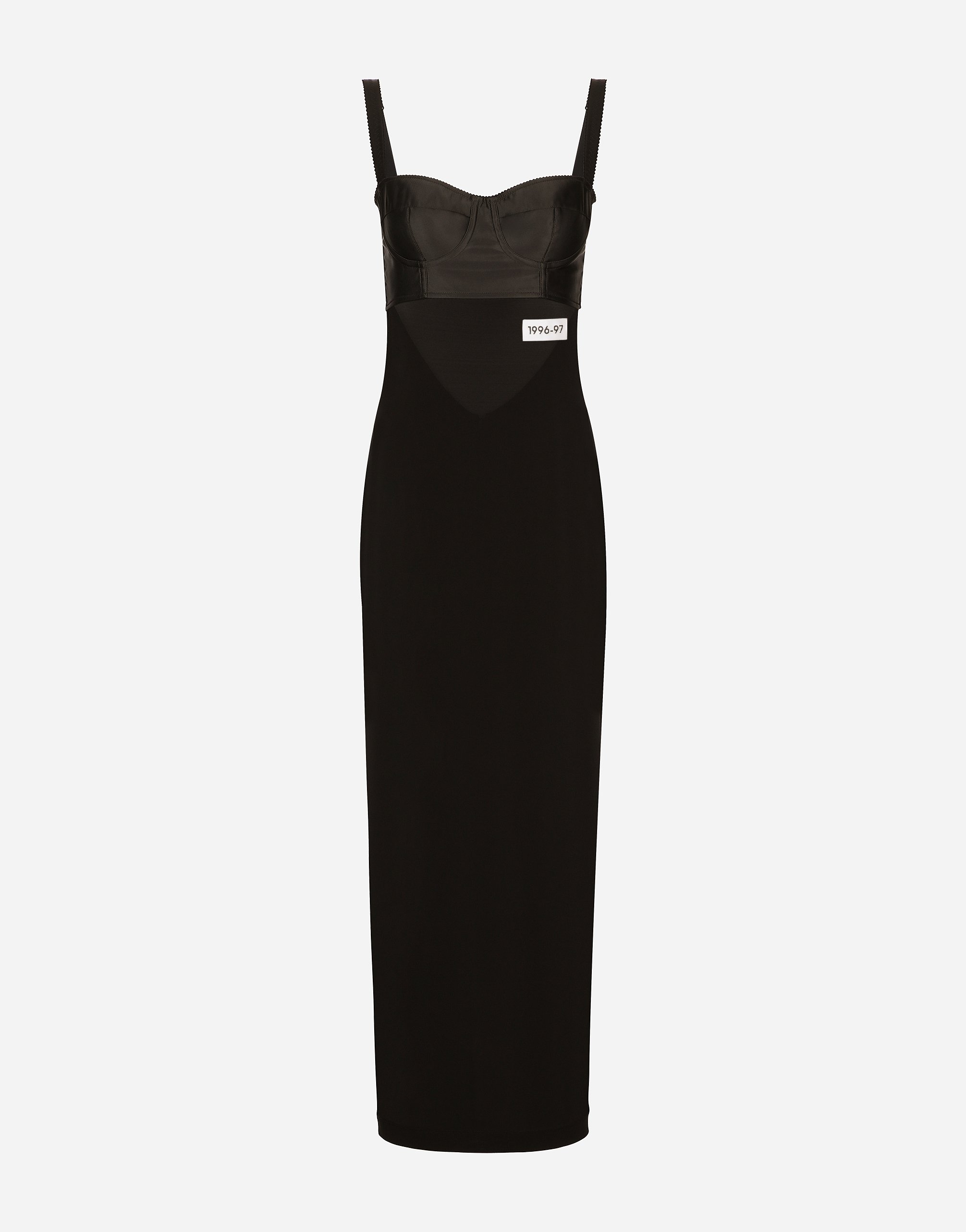Dolce & Gabbana Organzine Calf-length Corset Dress In Black