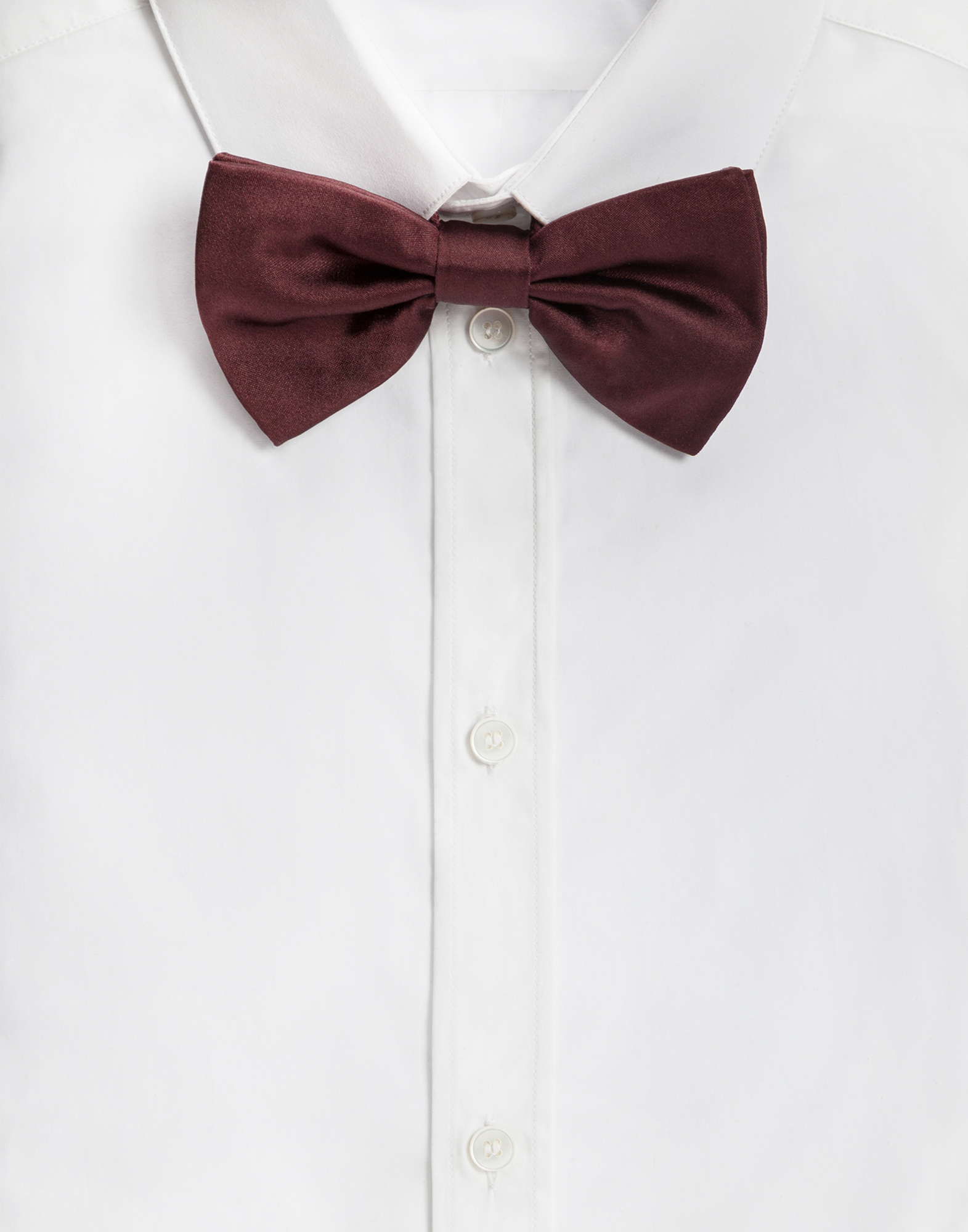 Silk faille bow tie in Bordeaux