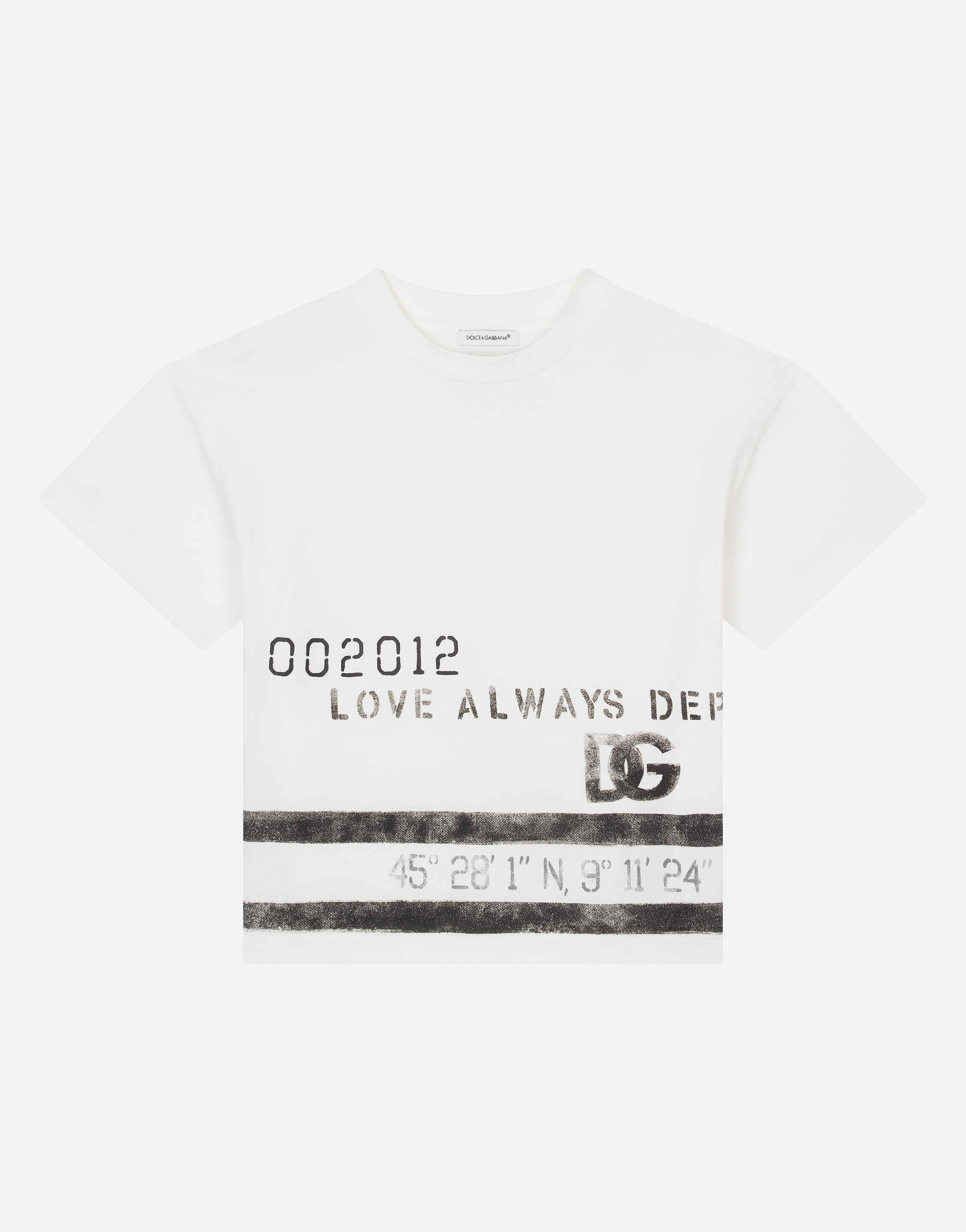 Jersey T-shirt with logo print in White