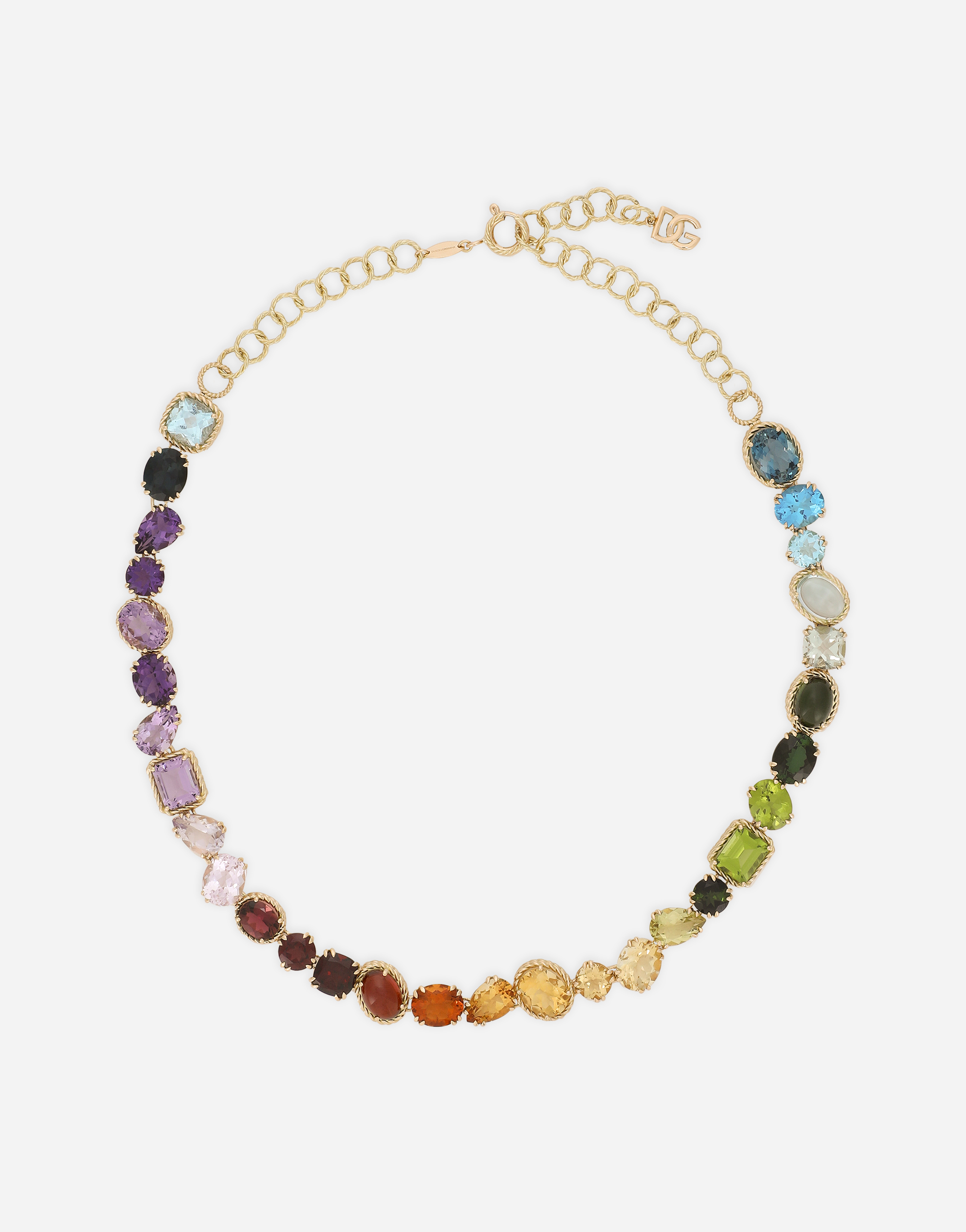Necklace with multi-colored gems in Gold