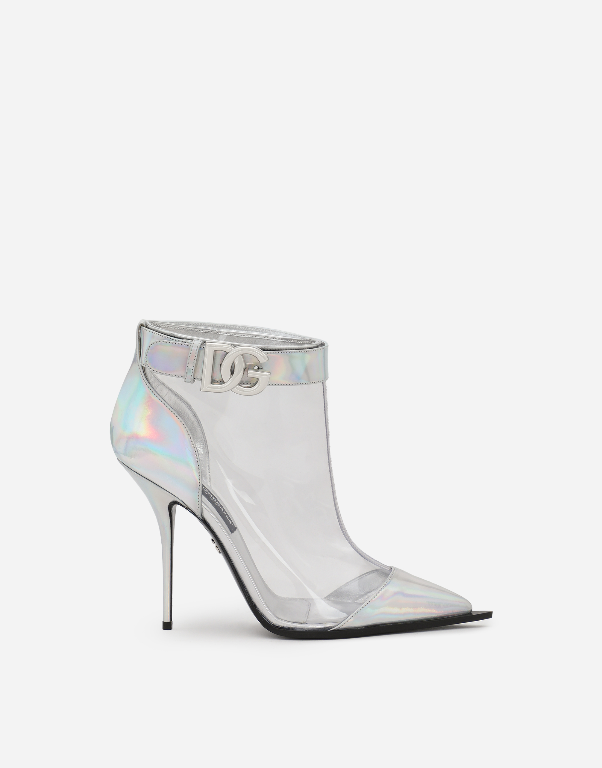 Shimmery PVC ankle boots with DG logo in Multicolor