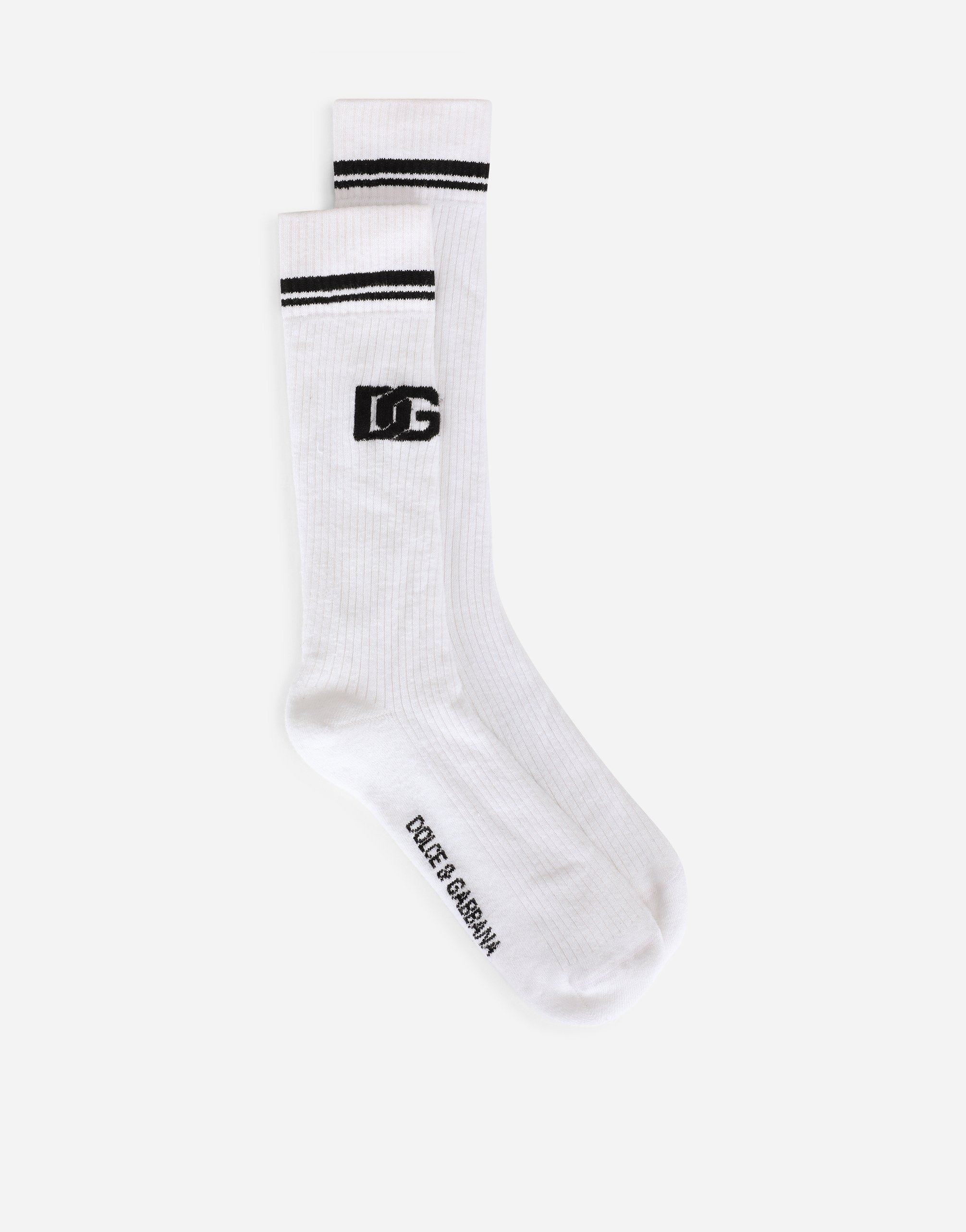 Stretch cotton socks with jacquard DG logo in Multicolor