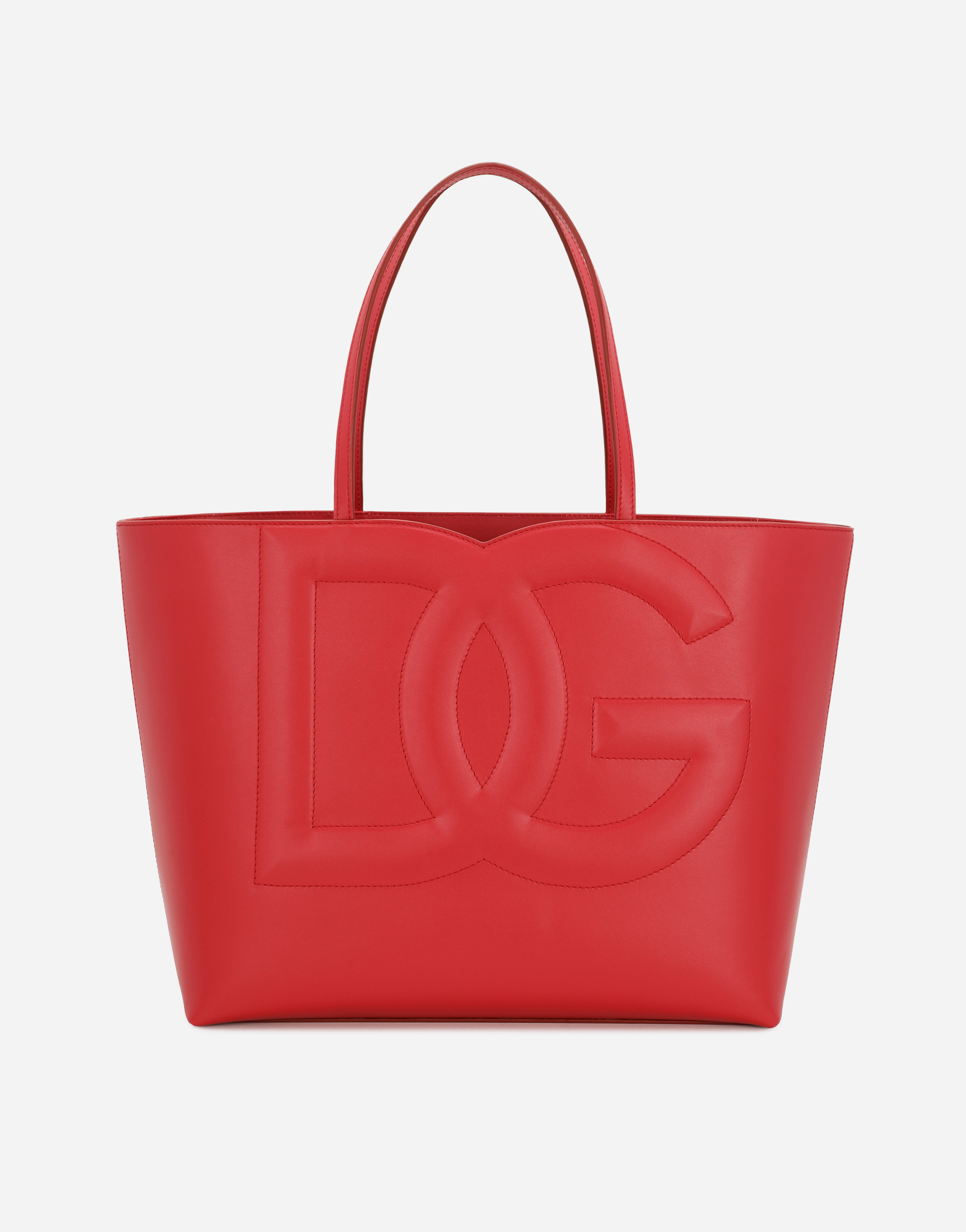 Medium calfskin DG Logo Bag shopper in Red
