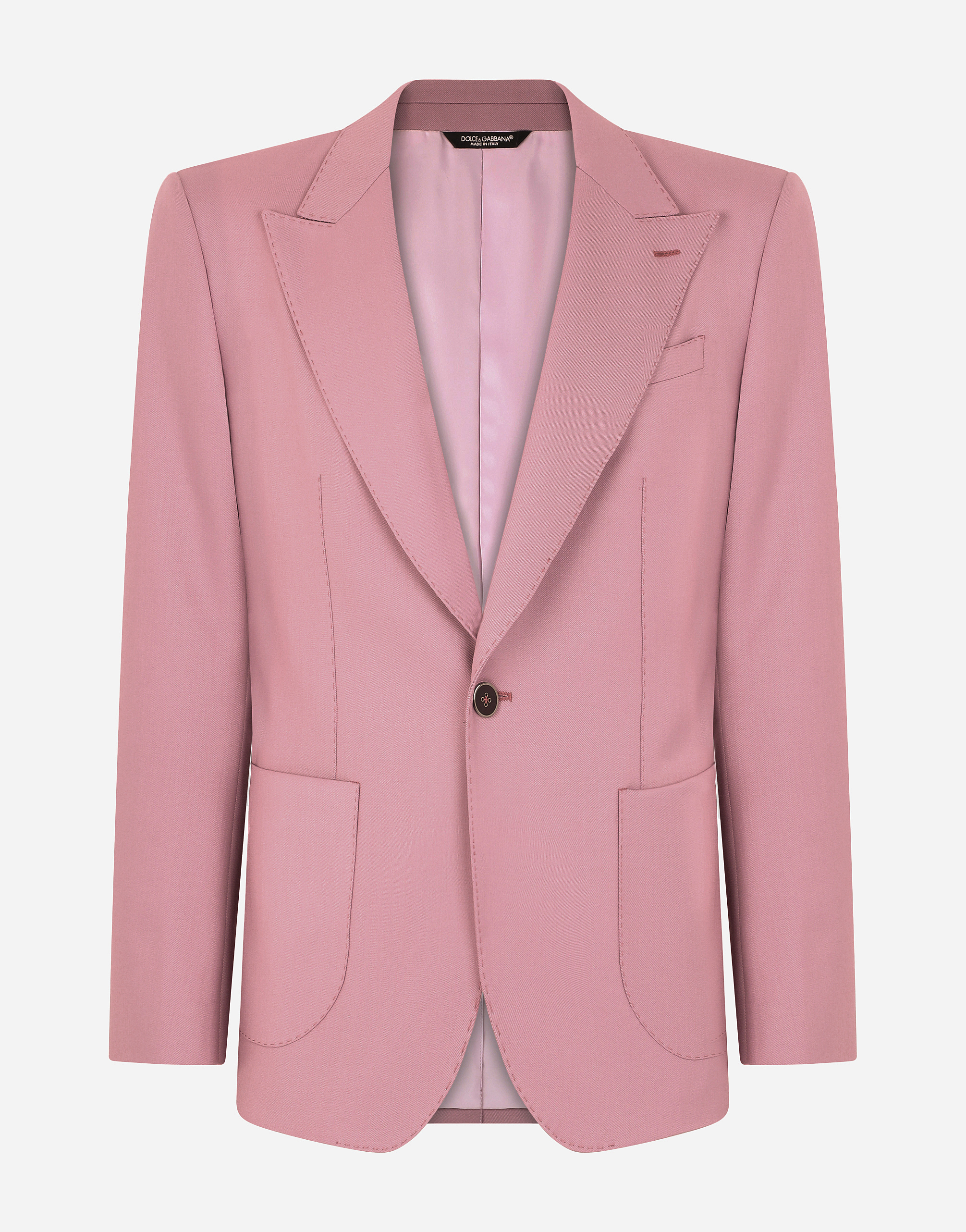 Stretch wool Portofino-fit jacket in Pink