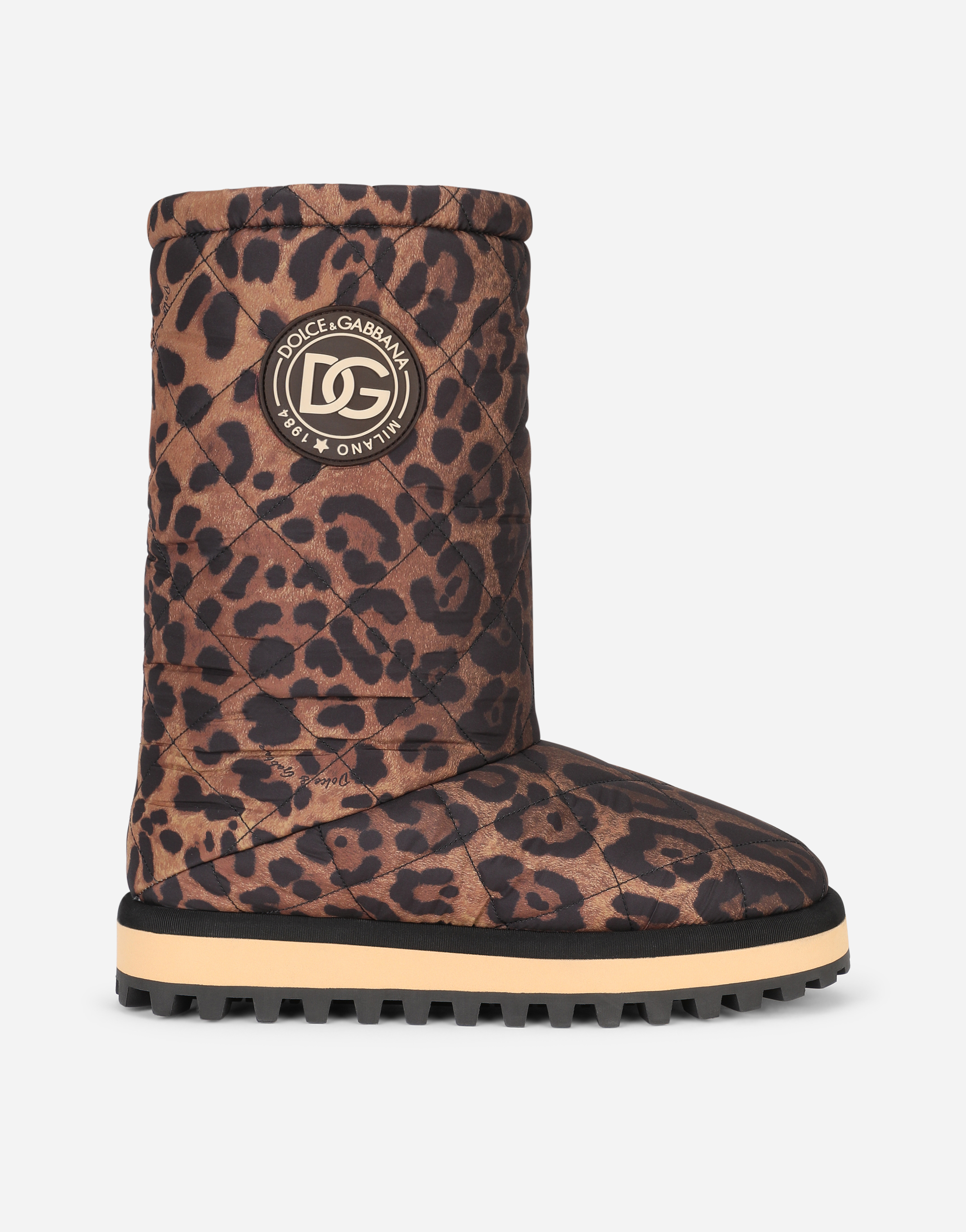 Leopard-print nylon city boots in Leo Print