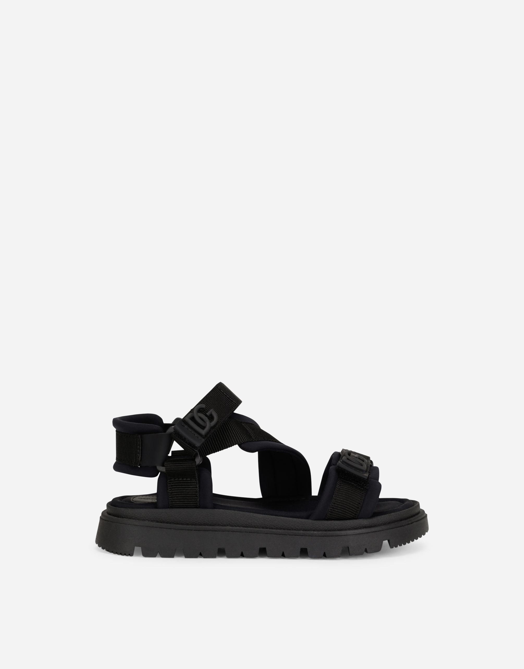Technical fabric sandals with DG logo in Black