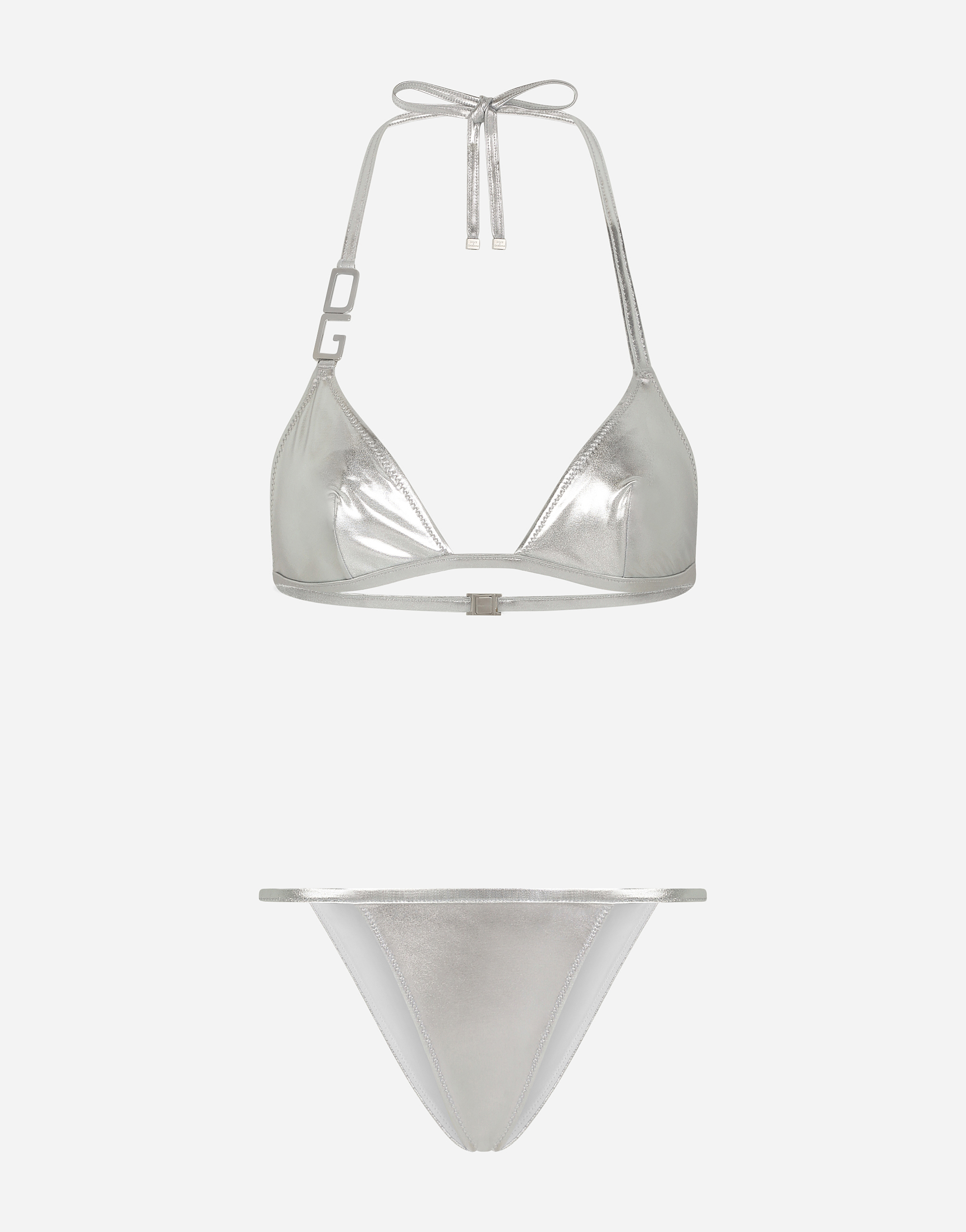 Triangle bikini with DG logo in Silver
