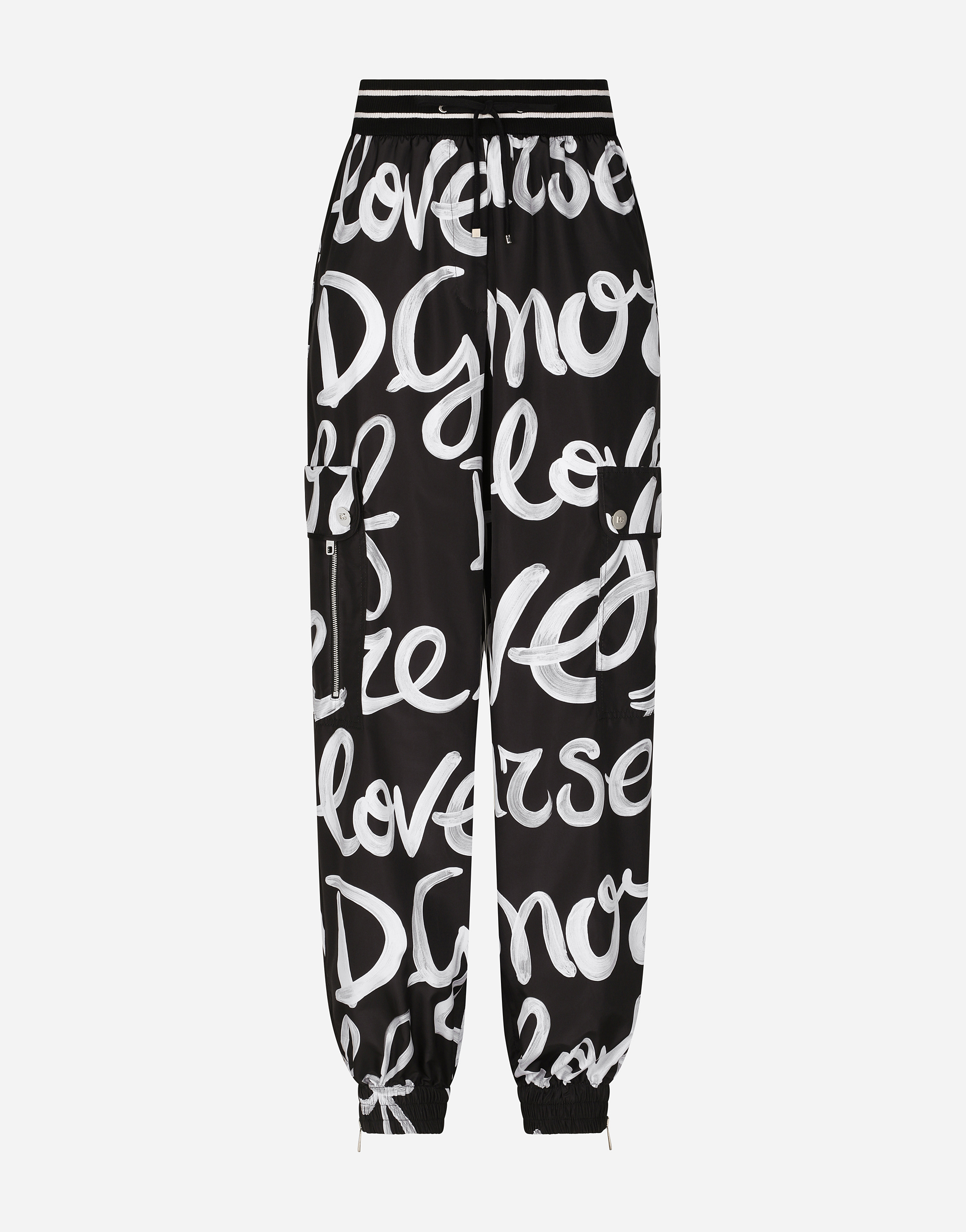 Fabric pants with DG Love Yourself print in Multicolor