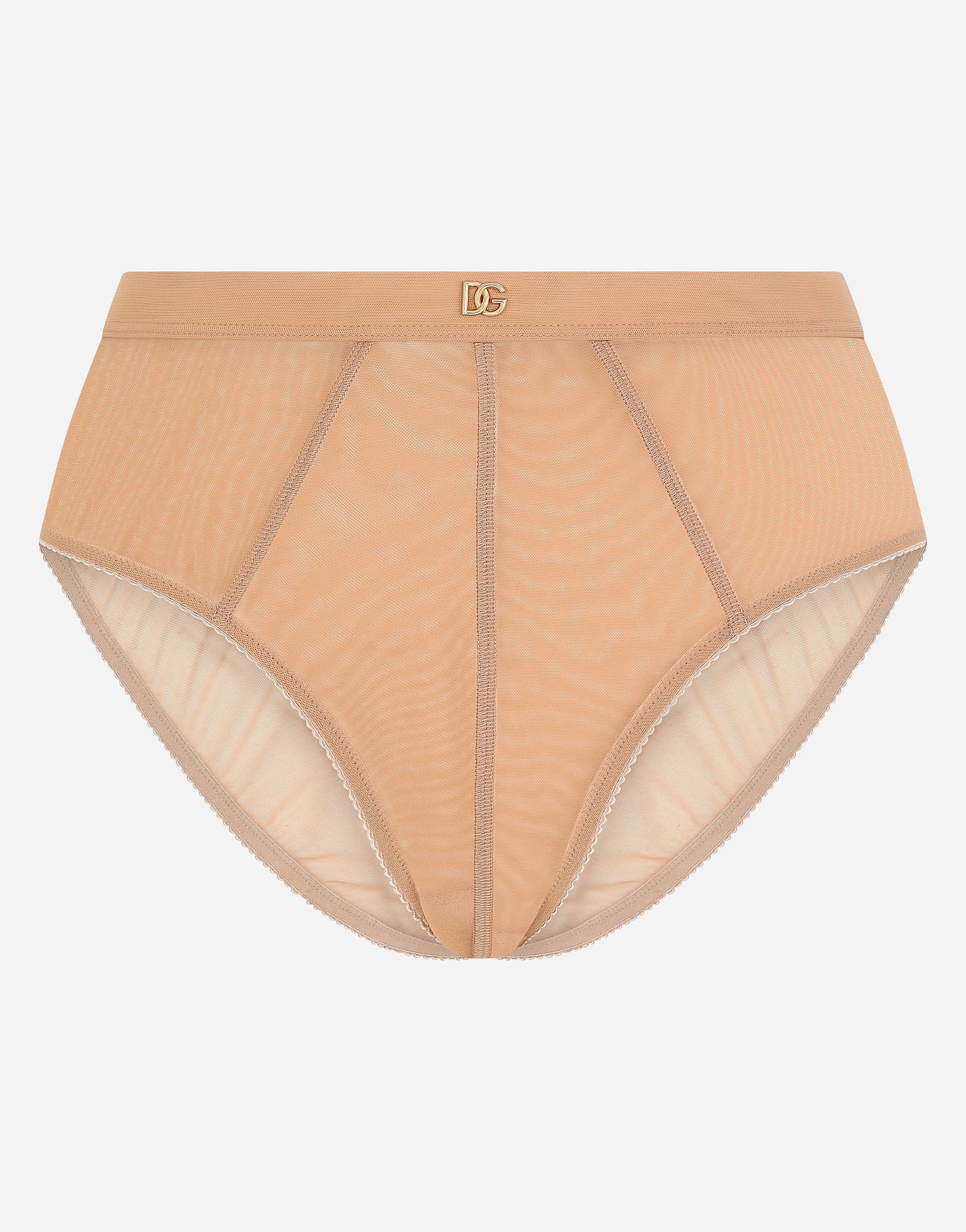 High-waisted tulle briefs with DG logo in Multicolor