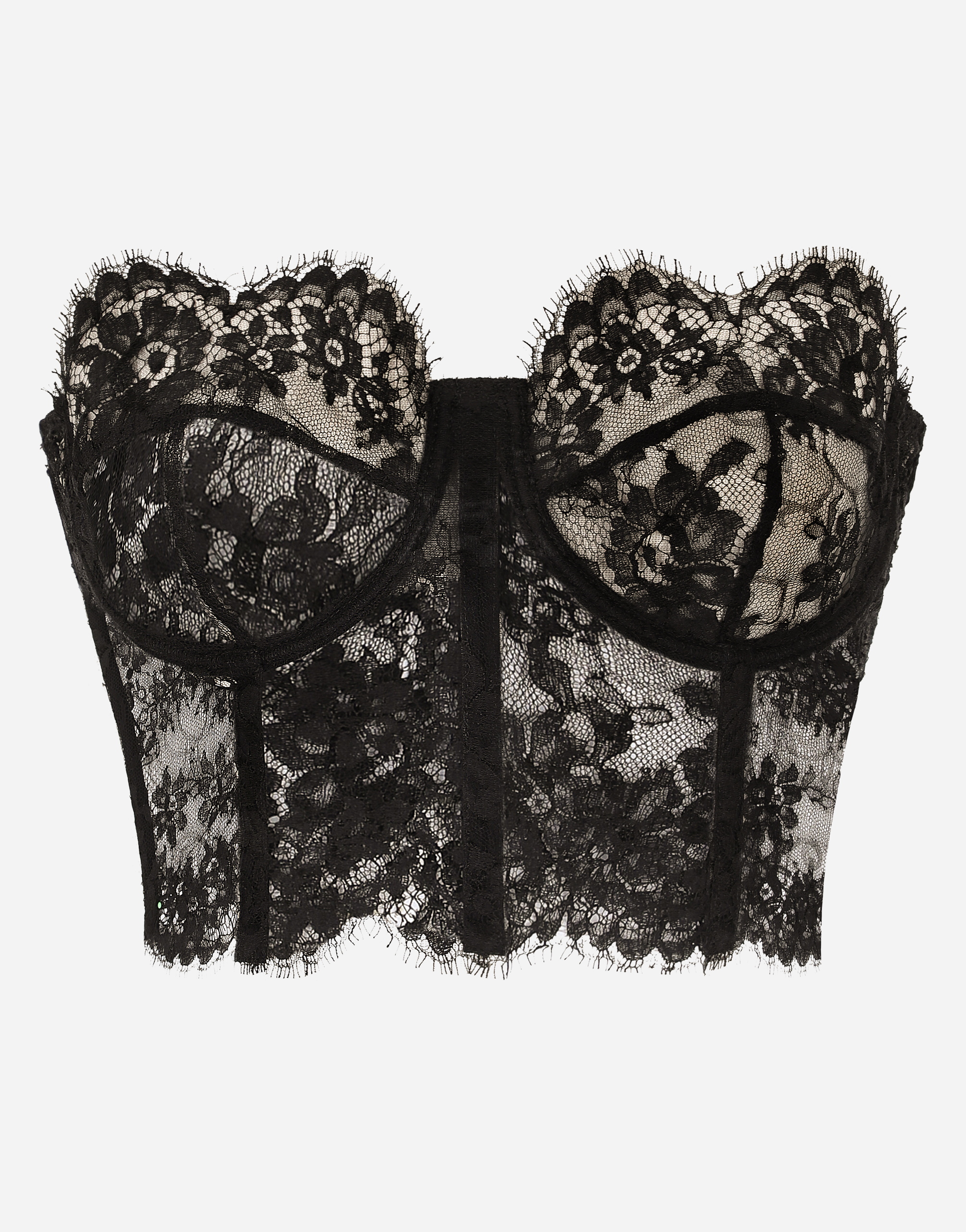 Lace bustier top in Black