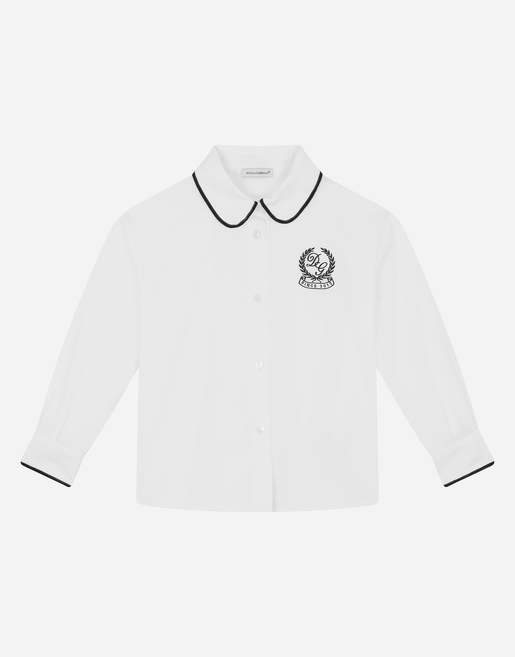 Poplin shirt with DG embroidery in White