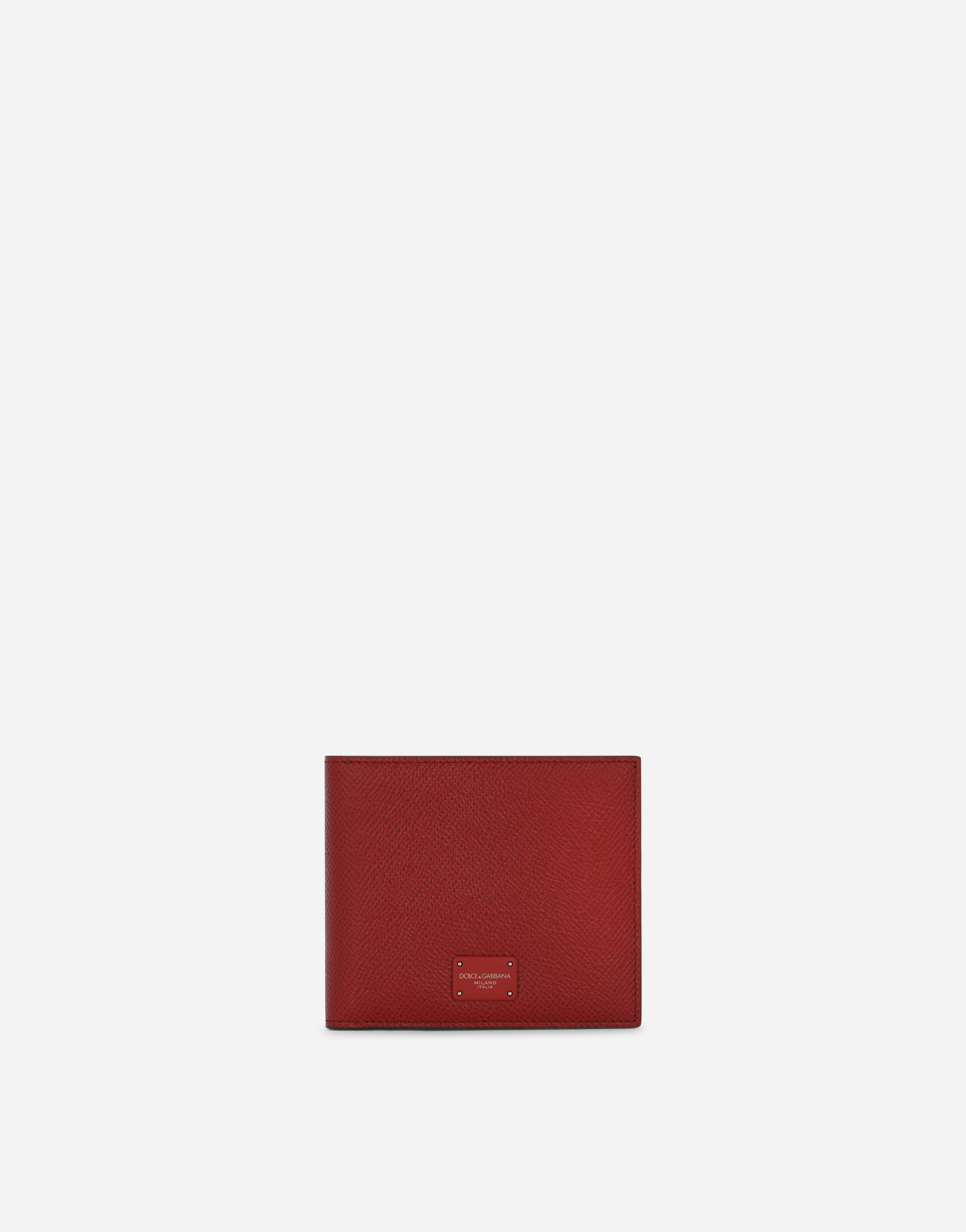 Dauphine calfskin bifold wallet in Red