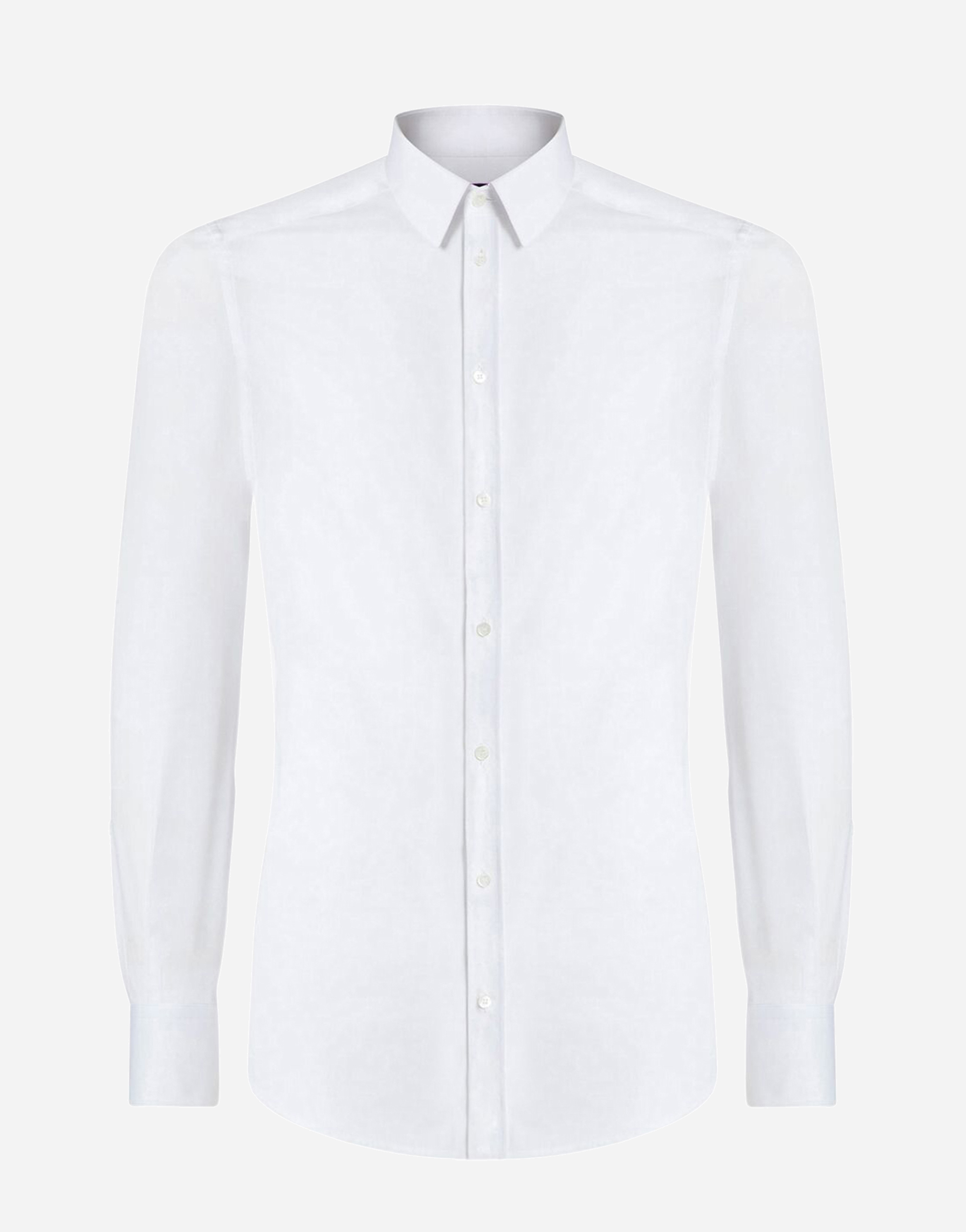 Gold fit shirt in cotton poplin in White
