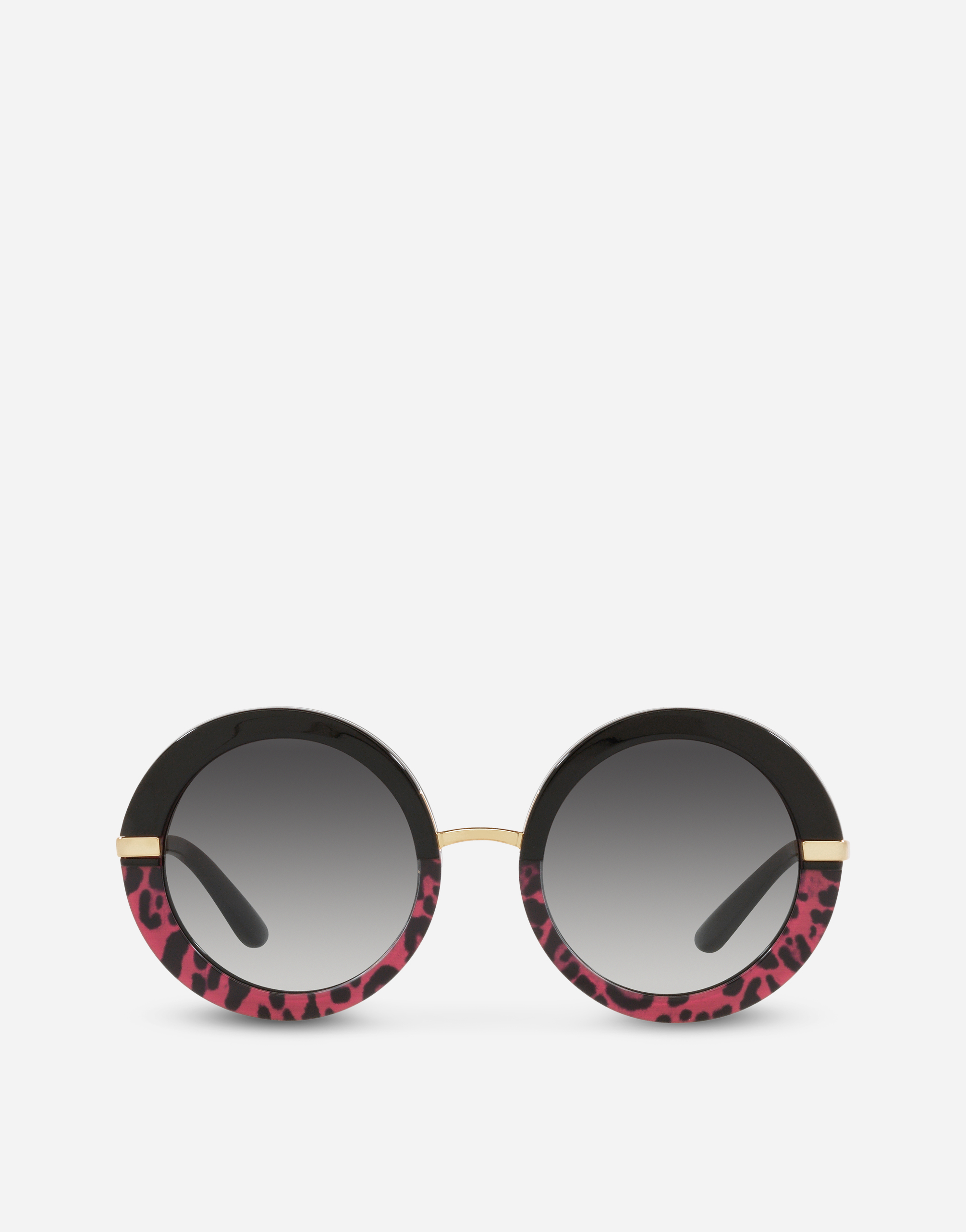 Half print sunglasses in Pink leo print