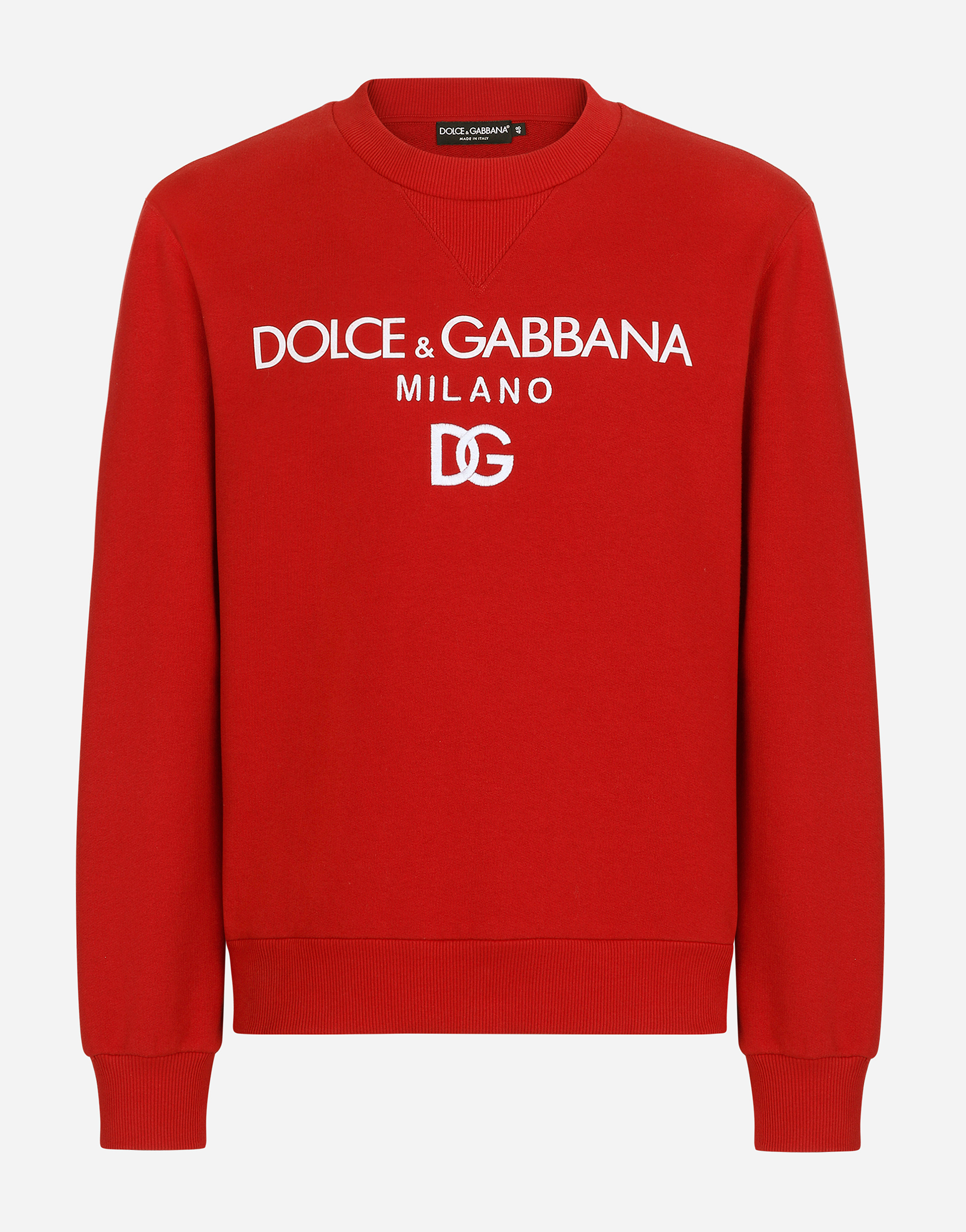 Jersey sweatshirt with DG embroidery in Red