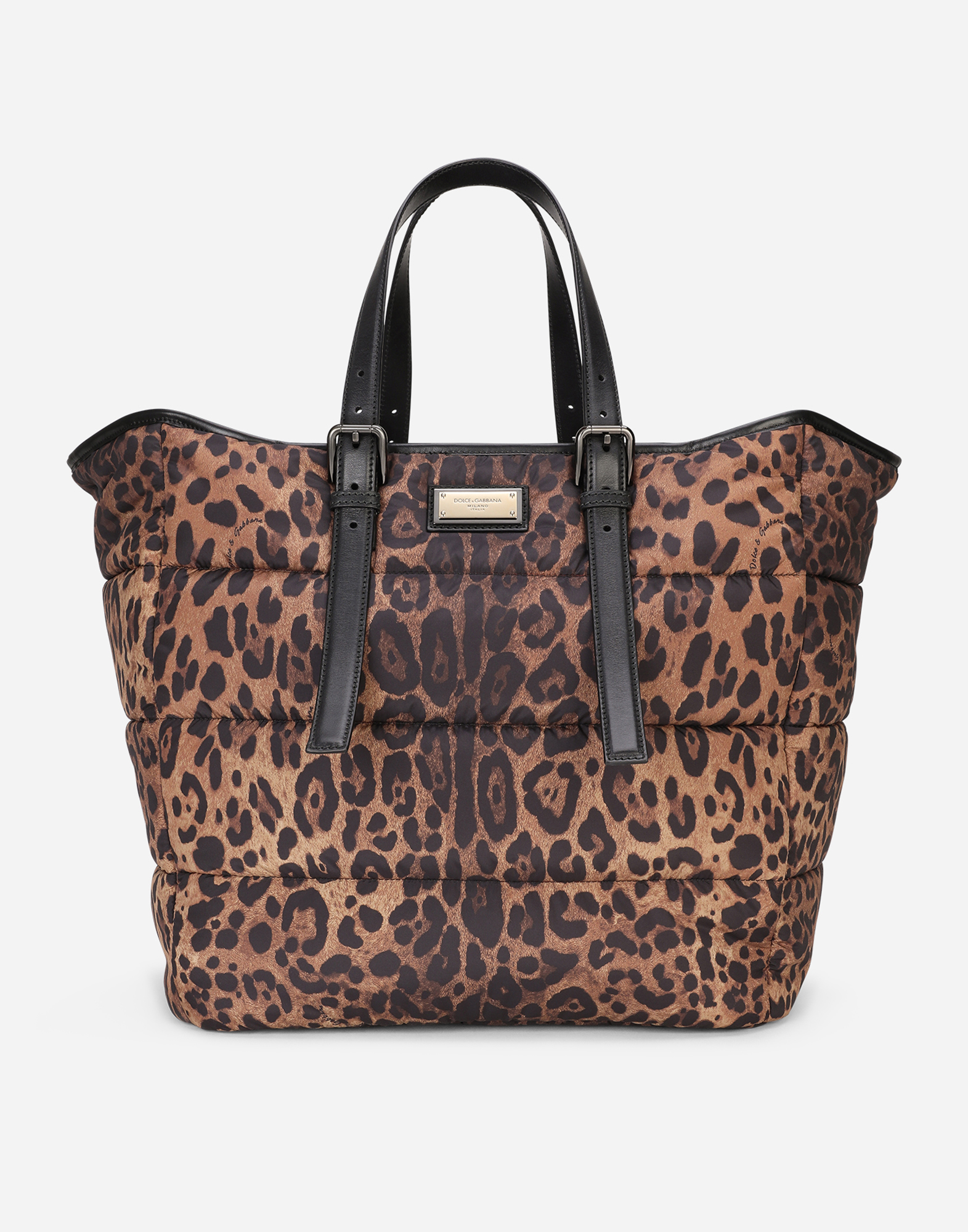 Leopard-print Sicily shopper in quilted nylon in Leo Print