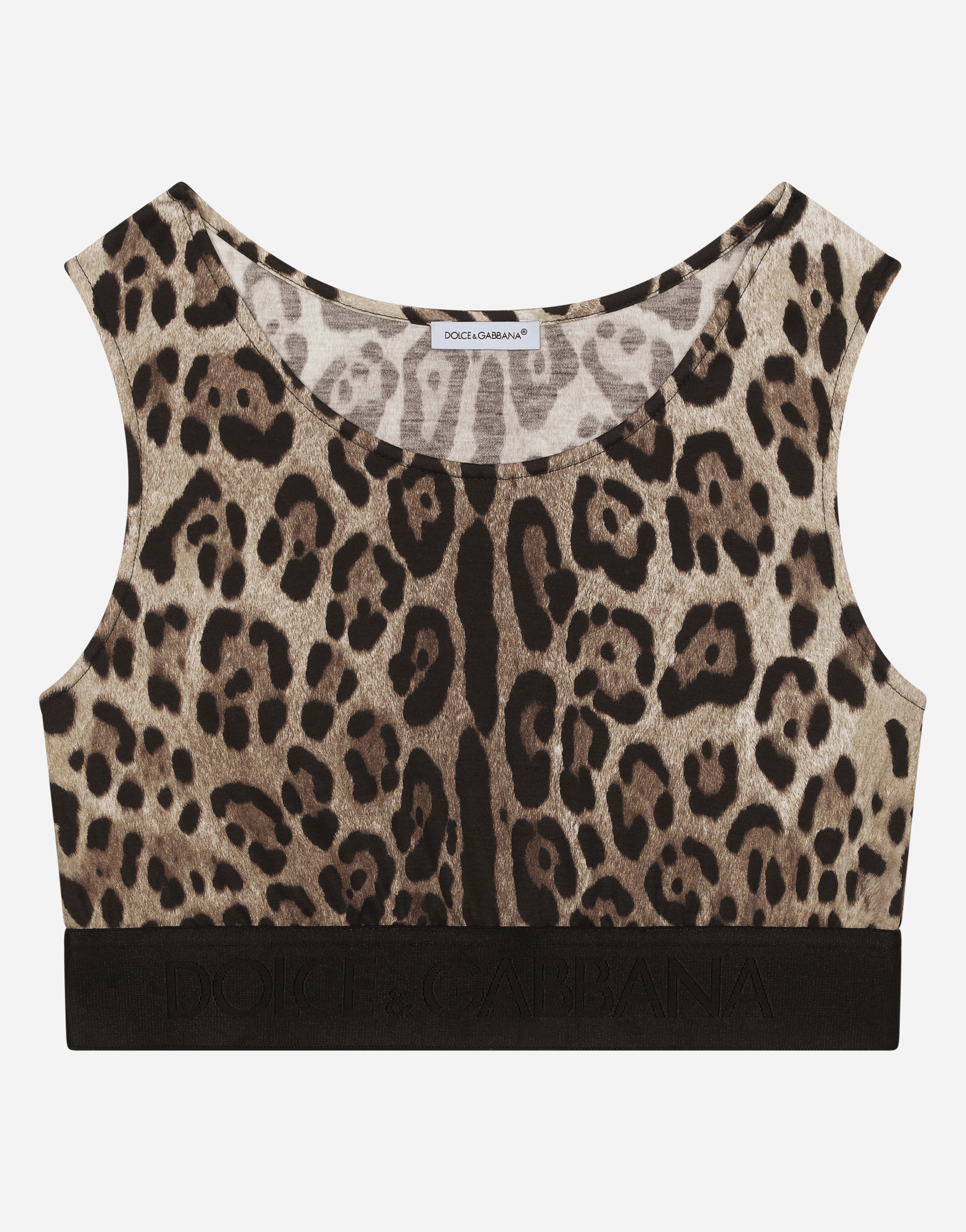 Leopard-print interlock bralette top in Animal Print