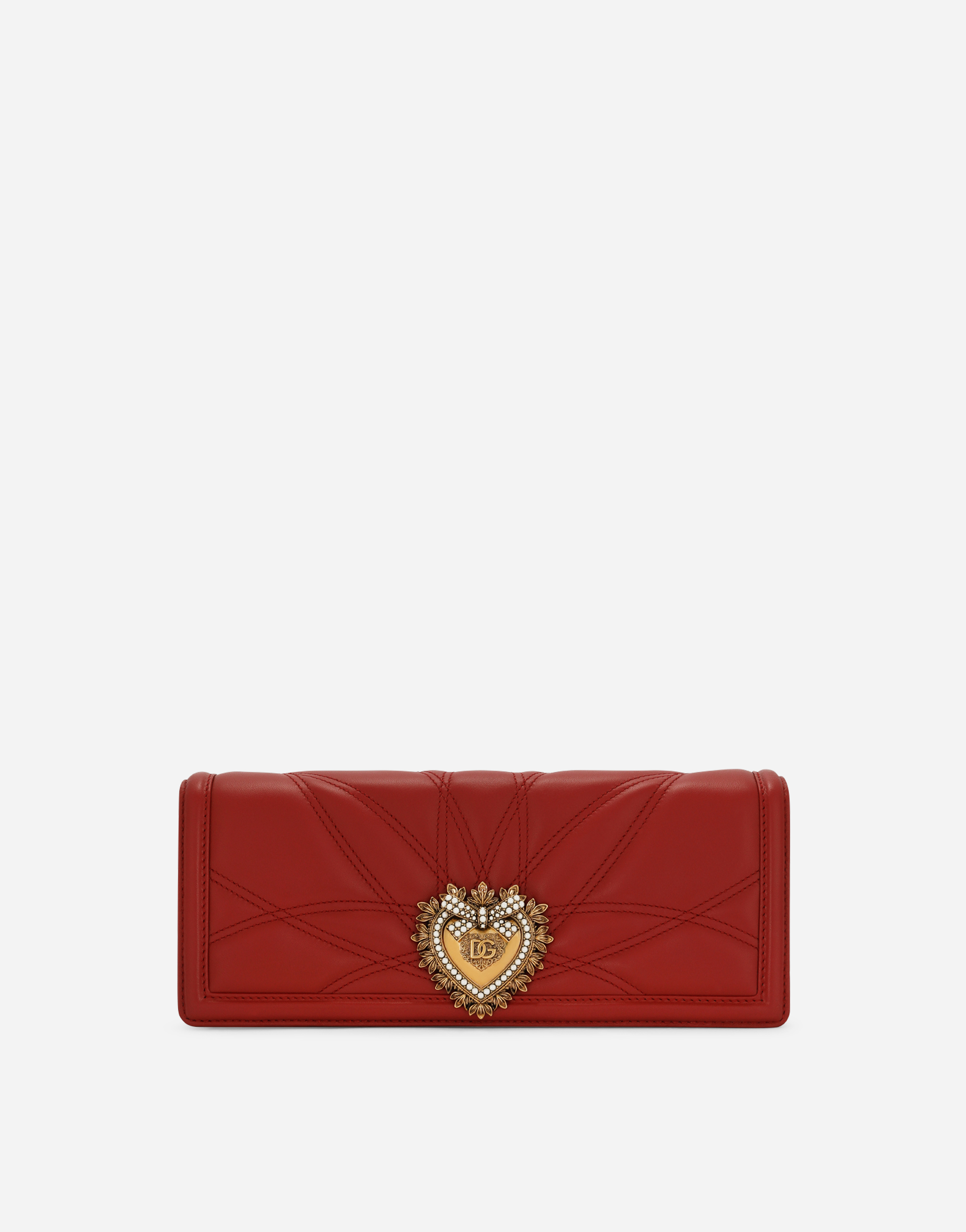 Quilted nappa leather Devotion baguette bag in Red