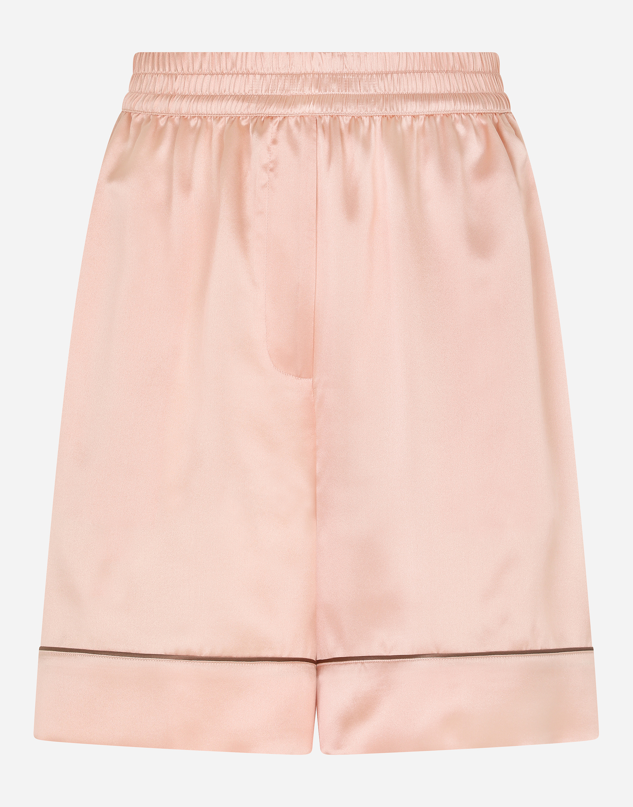 Satin shorts with piping  in Pink