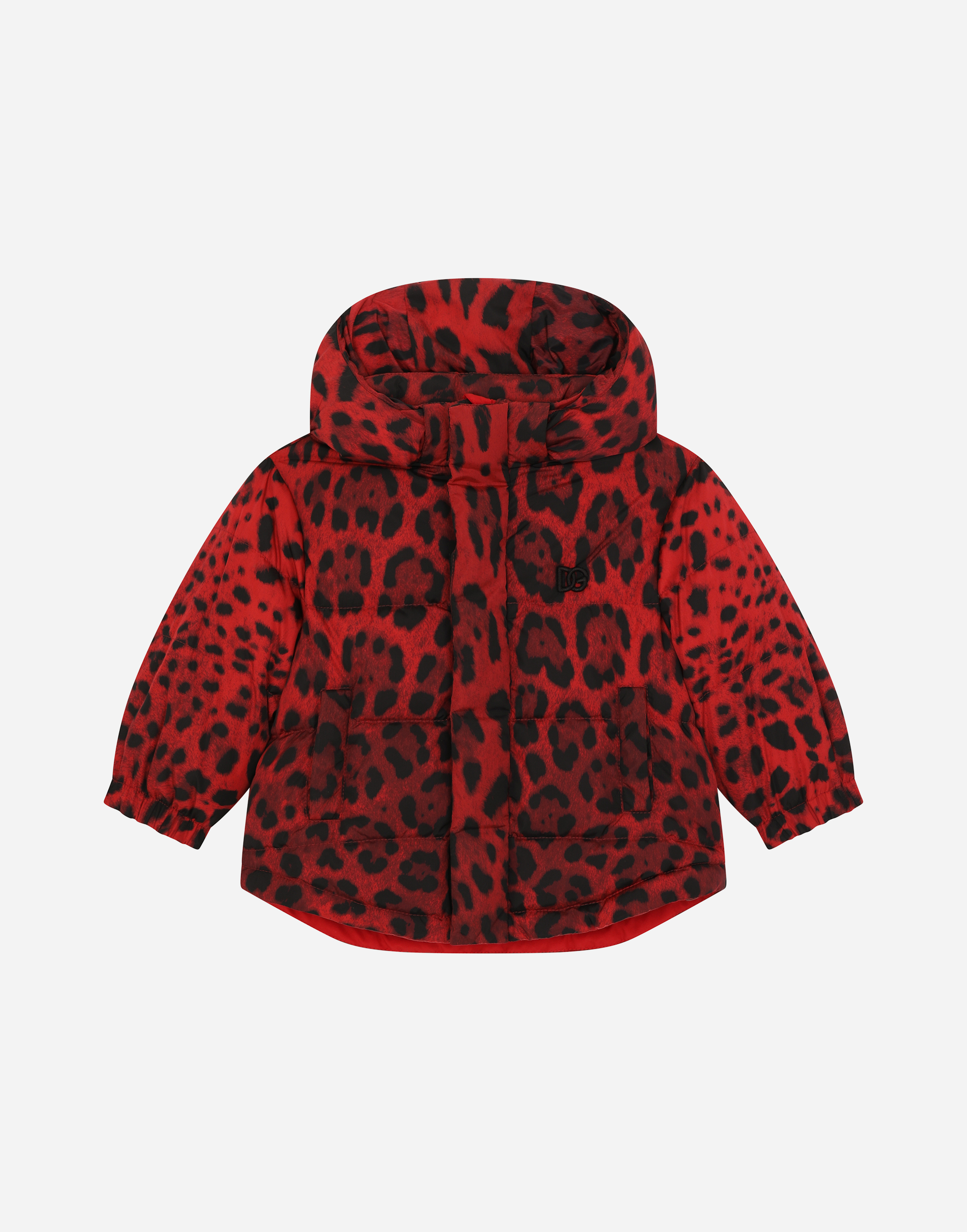 Leopard-print nylon down jacket in Multicolor