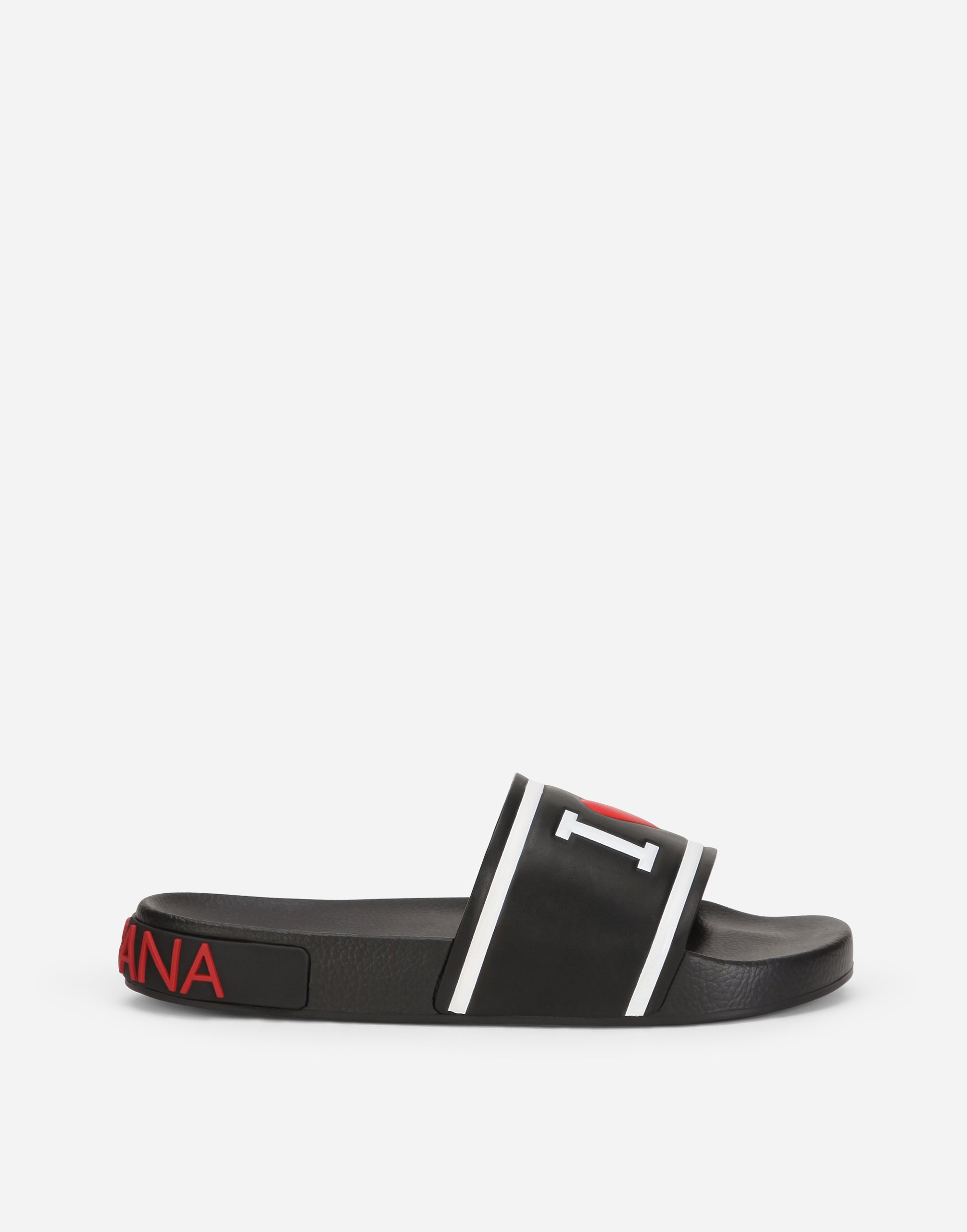 Rubber beachwear slides with high-frequency detailing  in Multicolor