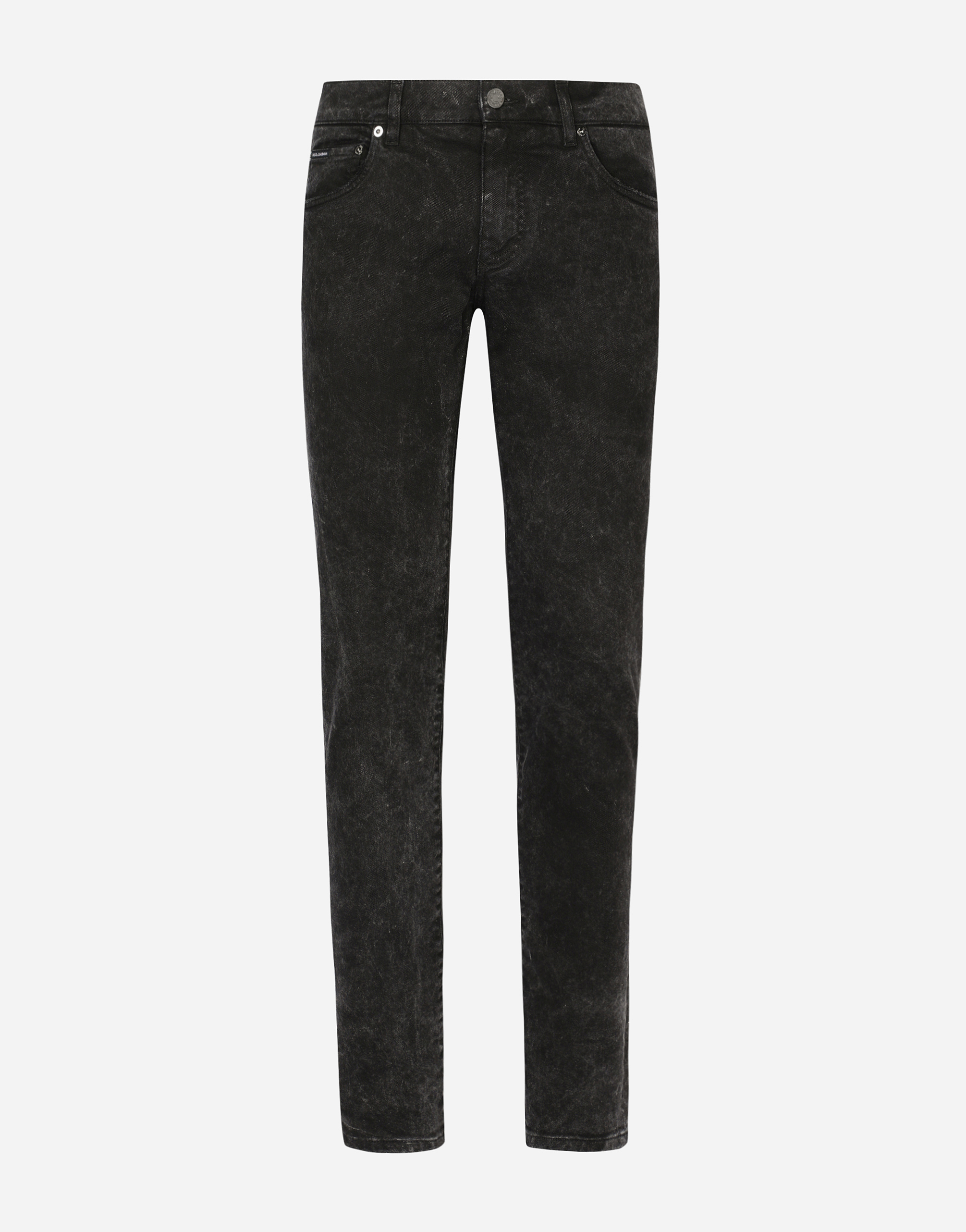Marble-effect skinny stretch jeans in Multicolor