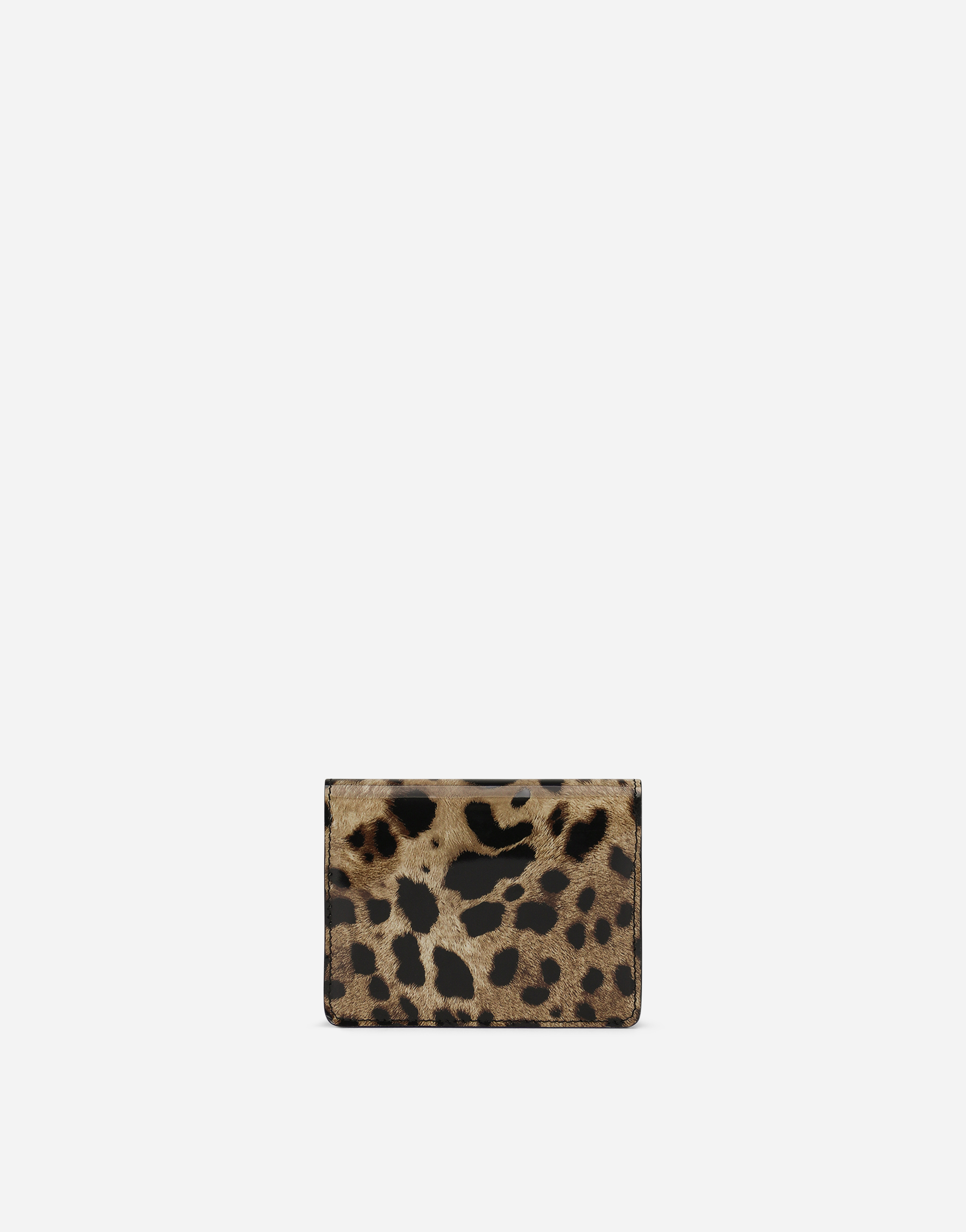 Shop Dolce & Gabbana Polished Calfskin Wallet With Leopard Print In Animal Print
