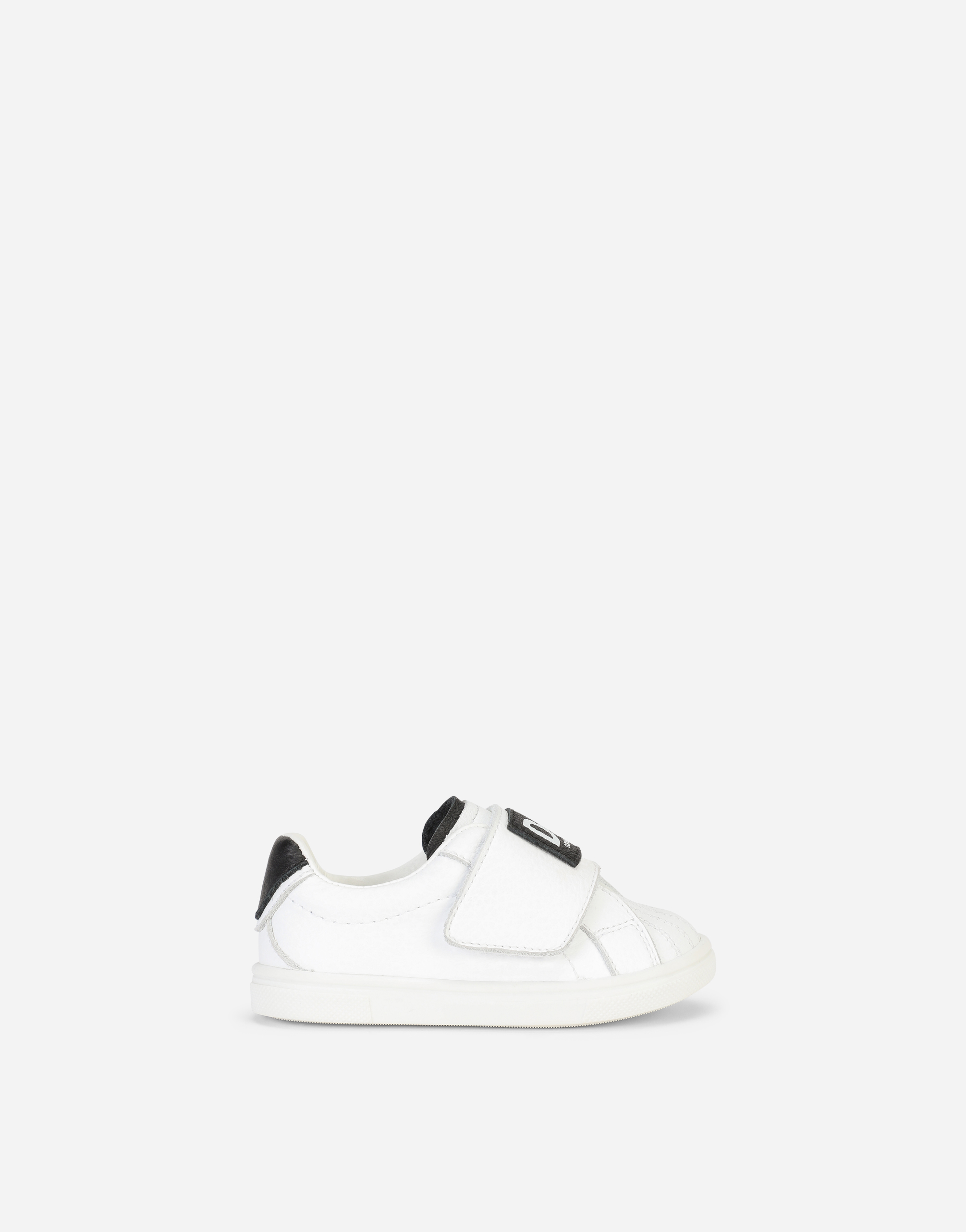 Calfskin sneakers with DG logo patch in White