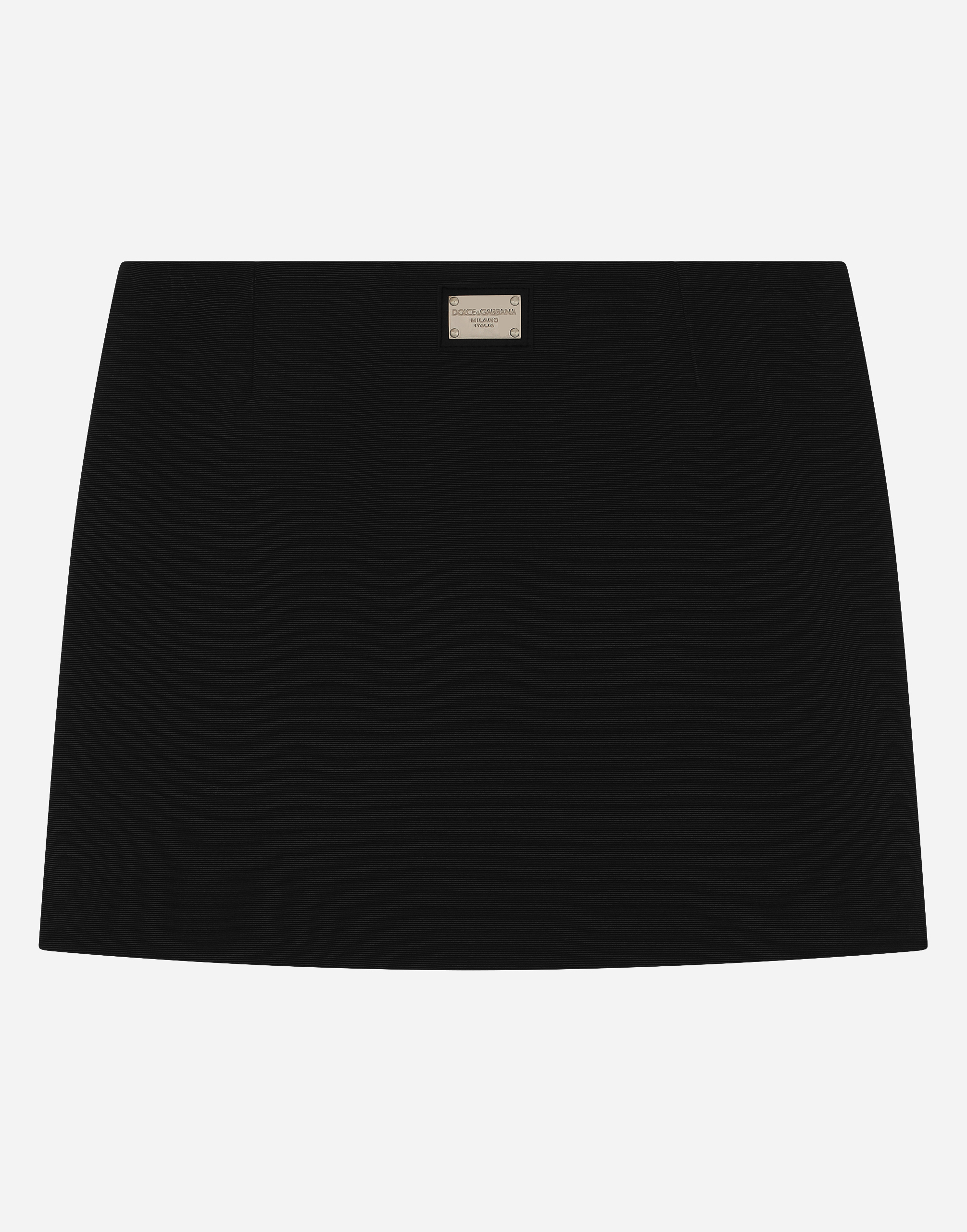 Dolce & Gabbana Viscose Miniskirt With Logo Tag In Black