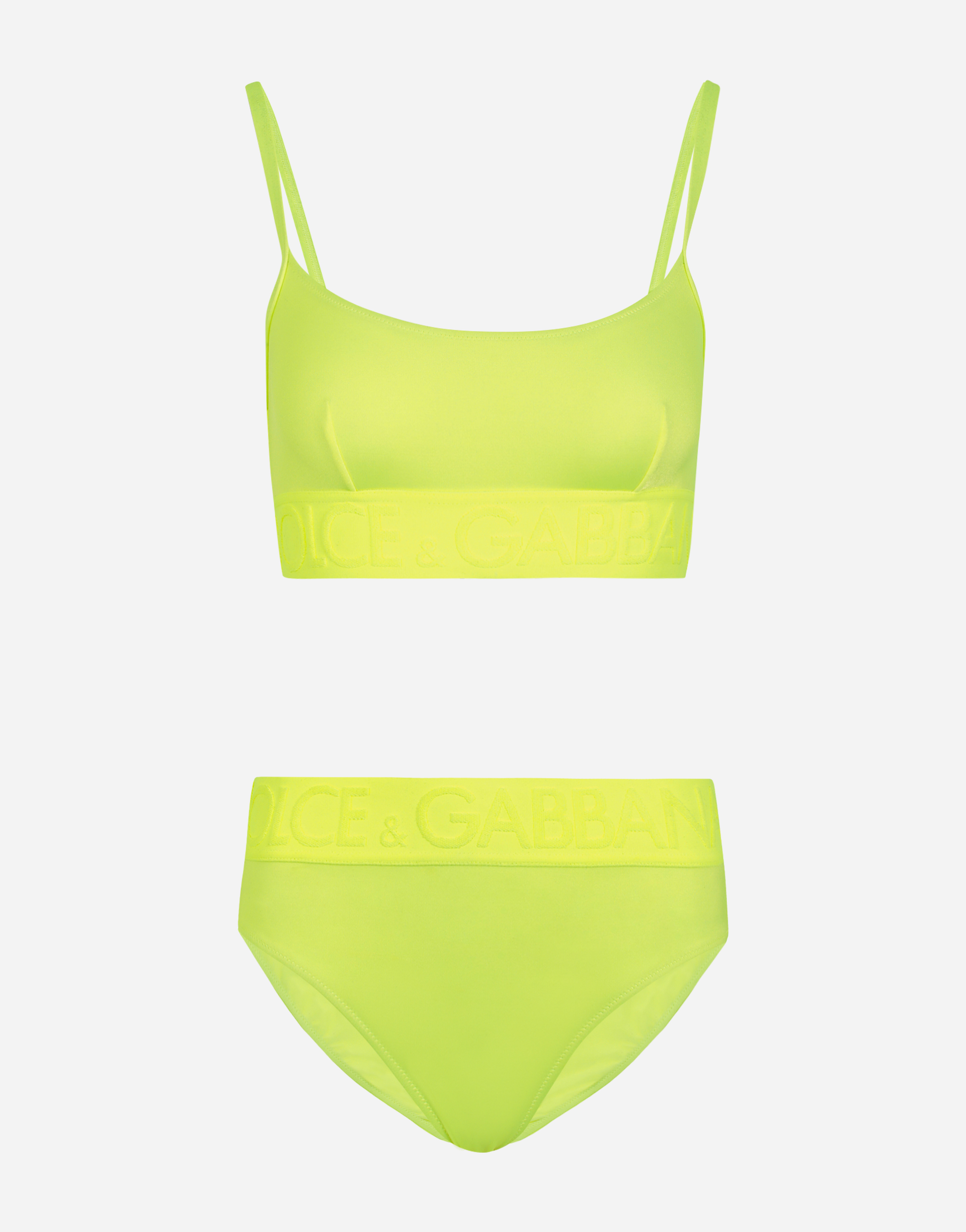 Bikini with branded elastic in Yellow