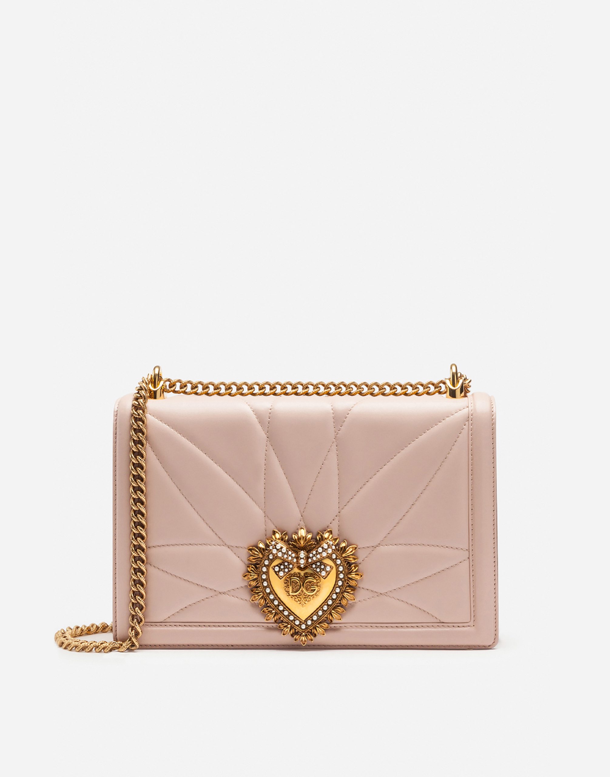 Large Devotion bag in quilted nappa leather in Pale Pink