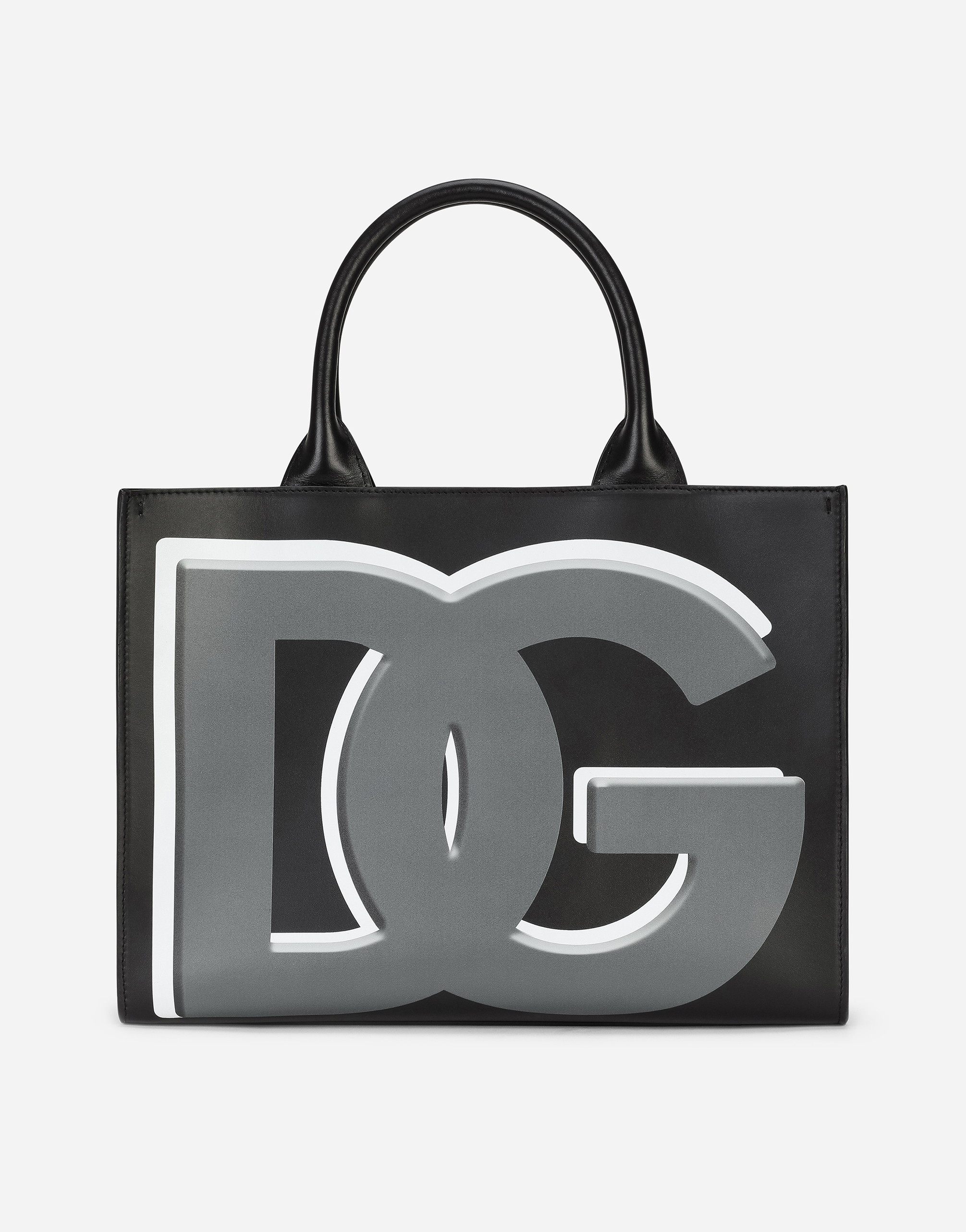 Small calfskin DG Daily shopper with DG logo print in Multicolor