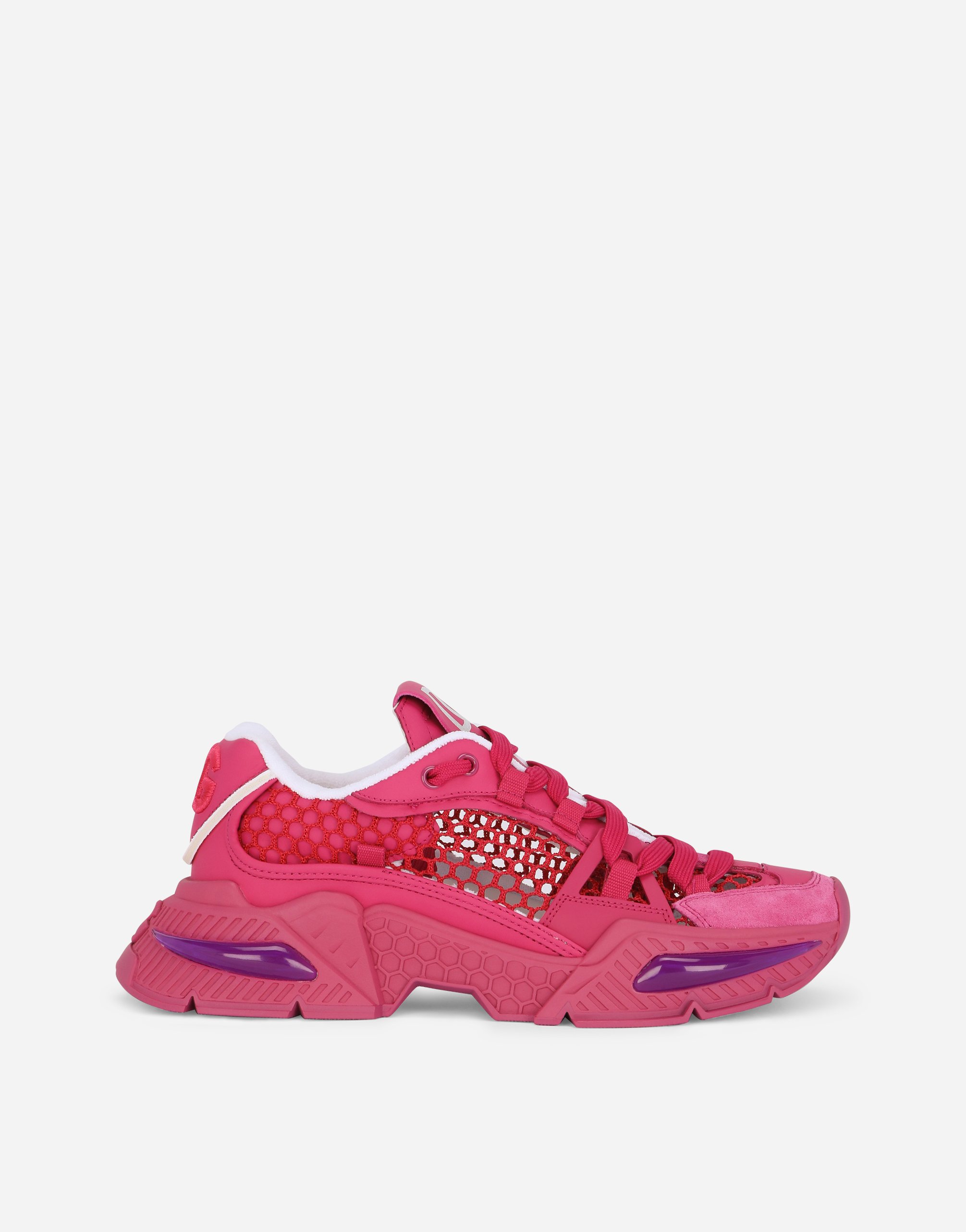Mixed-material Airmaster sneakers in Fuchsia