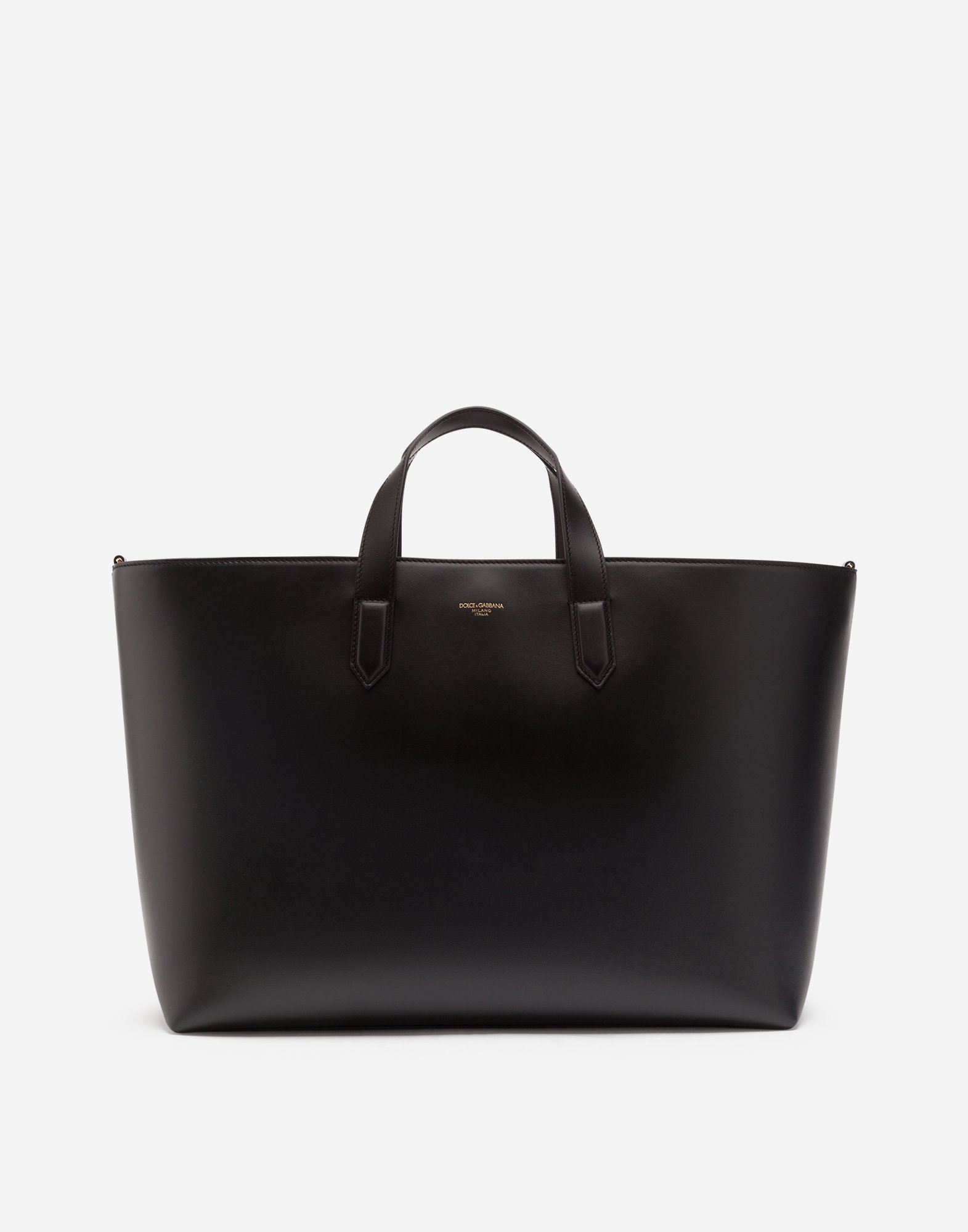 Calfskin Monreale bag with heat-stamped logo in Black