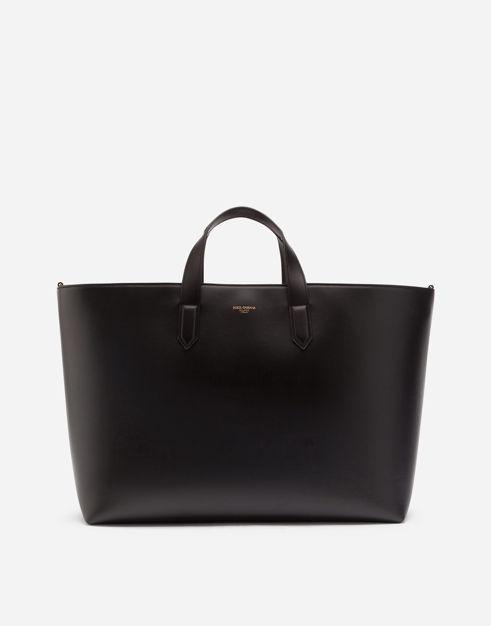 Calfskin Monreale bag with heat-stamped logo in Black