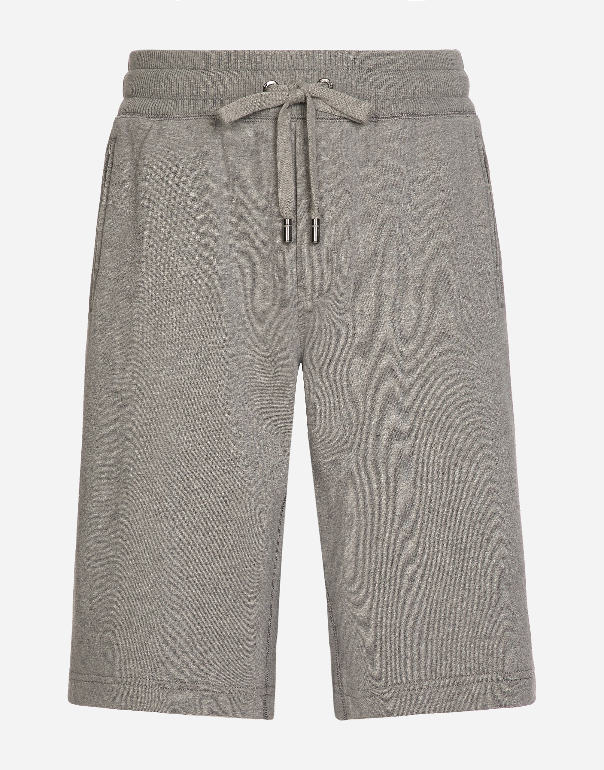Jersey jogging shorts with logo tag in Grey