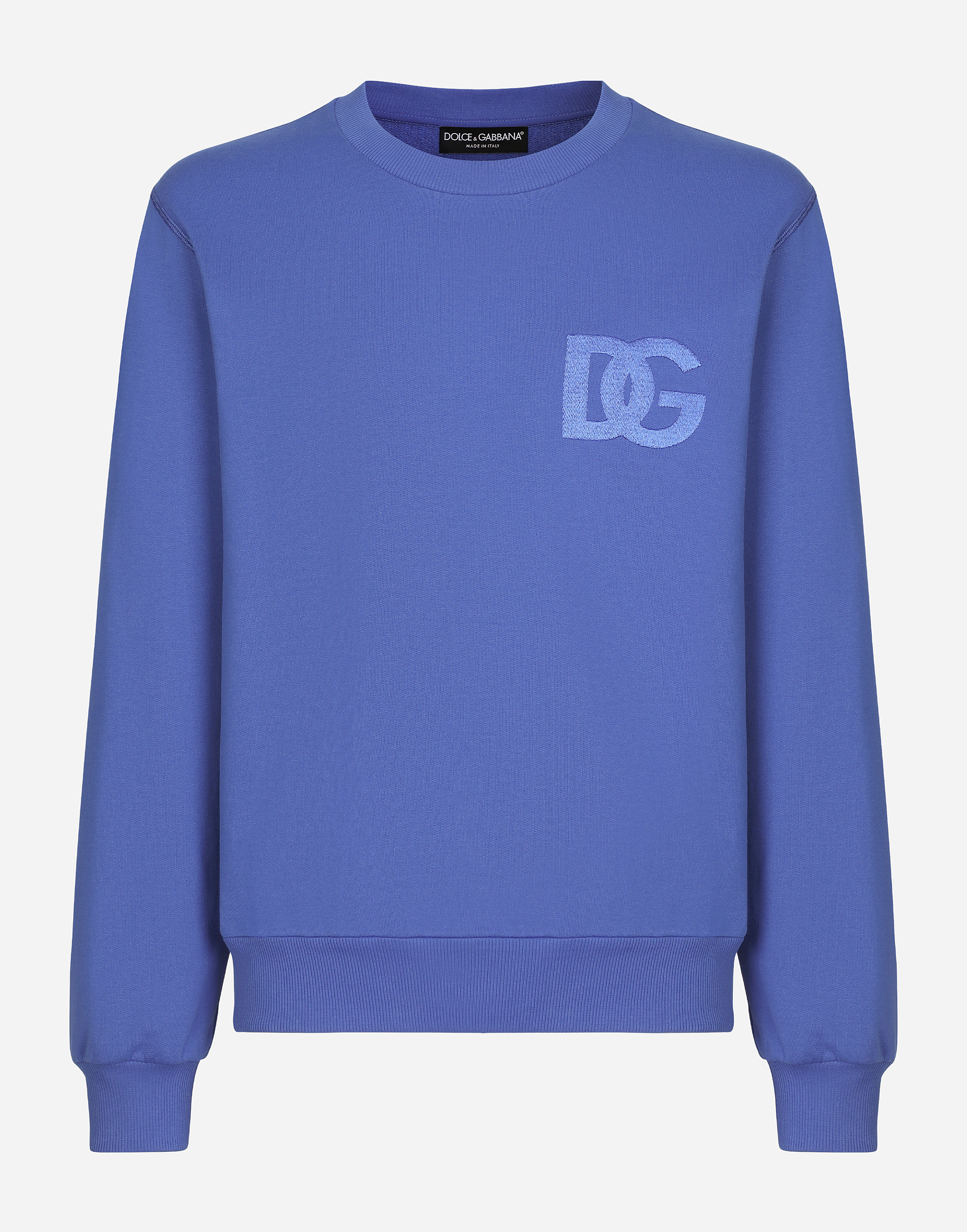 Jersey sweatshirt with DG embroidery in Blue