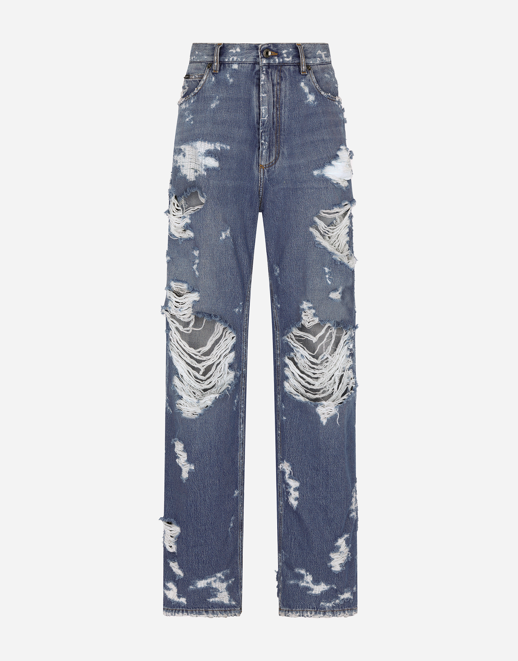 Jeans with ripped details in Multicolor