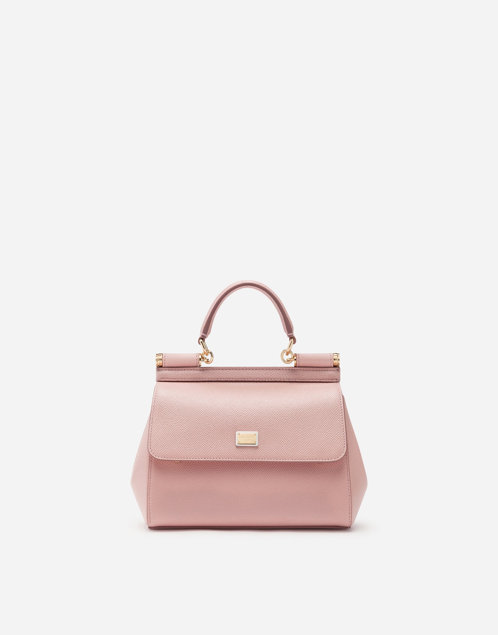 Small dauphine leather Sicily bag in Pink