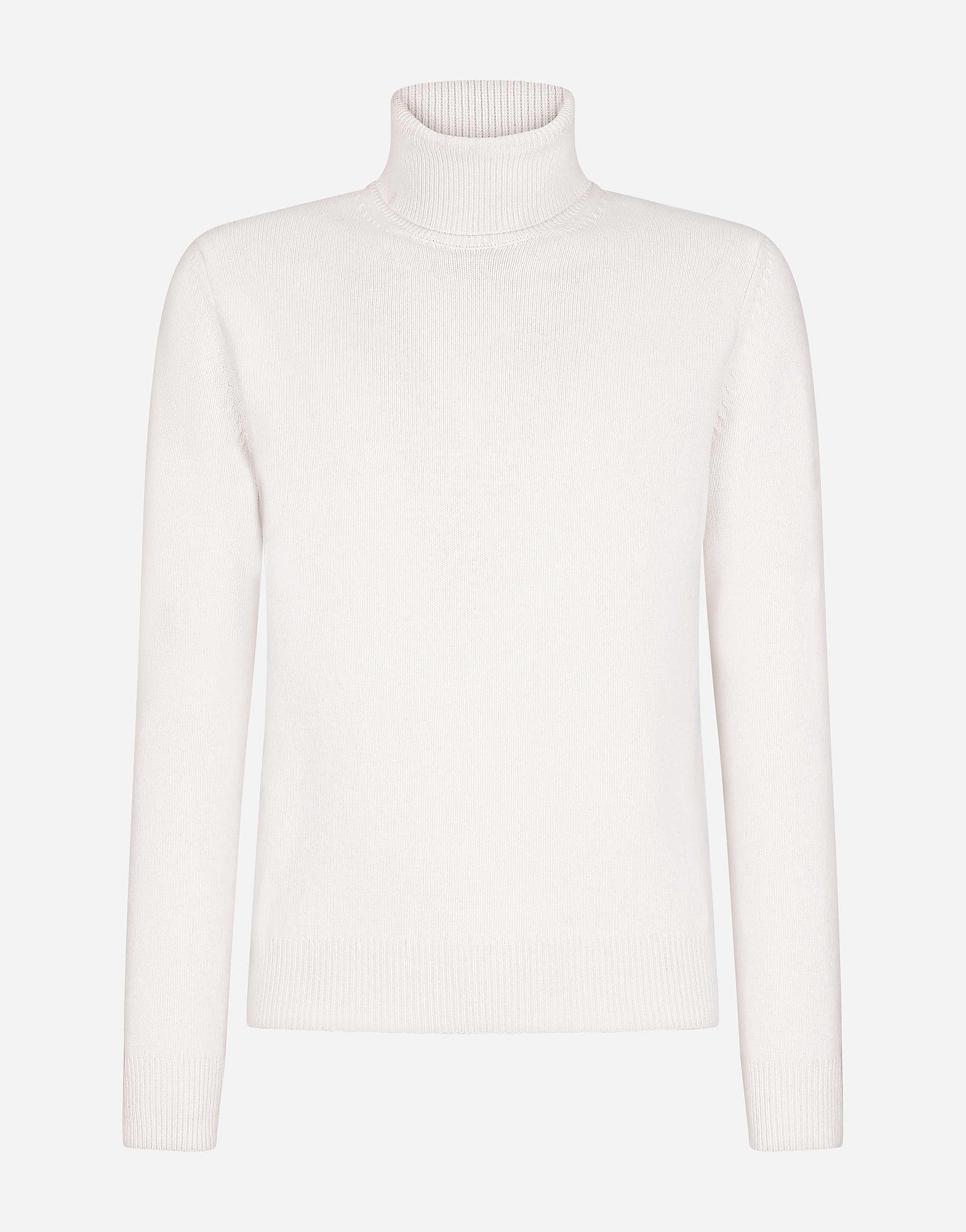 Turtle-neck sweater in virgin wool in White