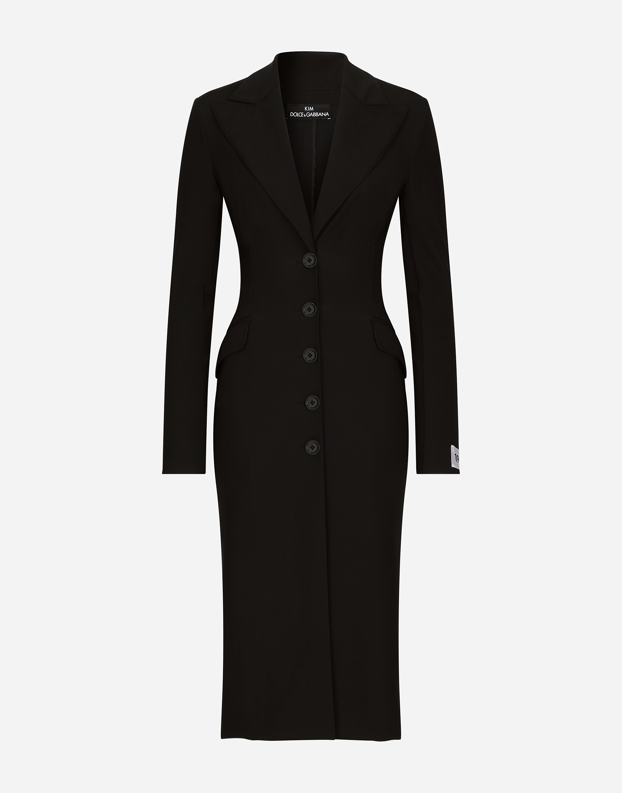 KIM DOLCE&GABBANA Jersey coat dress with the Re-Edition label in Black